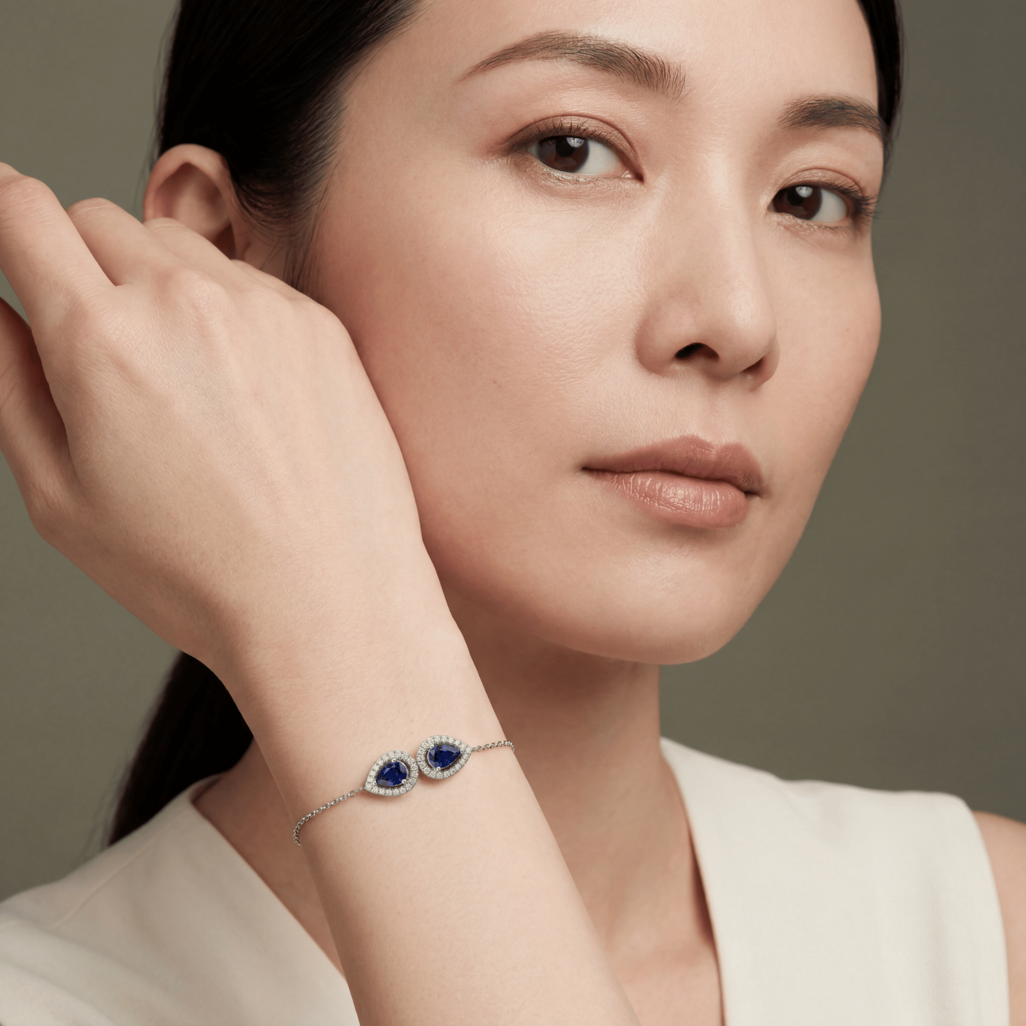 Double Pear Sapphire & Diamond Bracelet