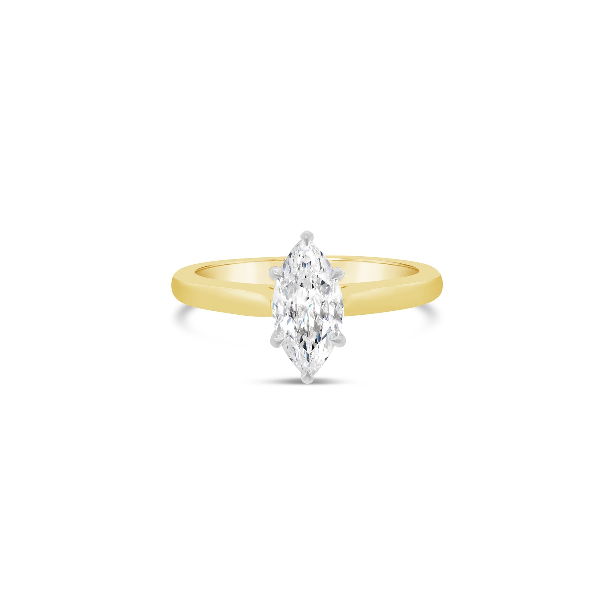 Marquise Cut Solitaire Diamond Engagement Ring yellow gold