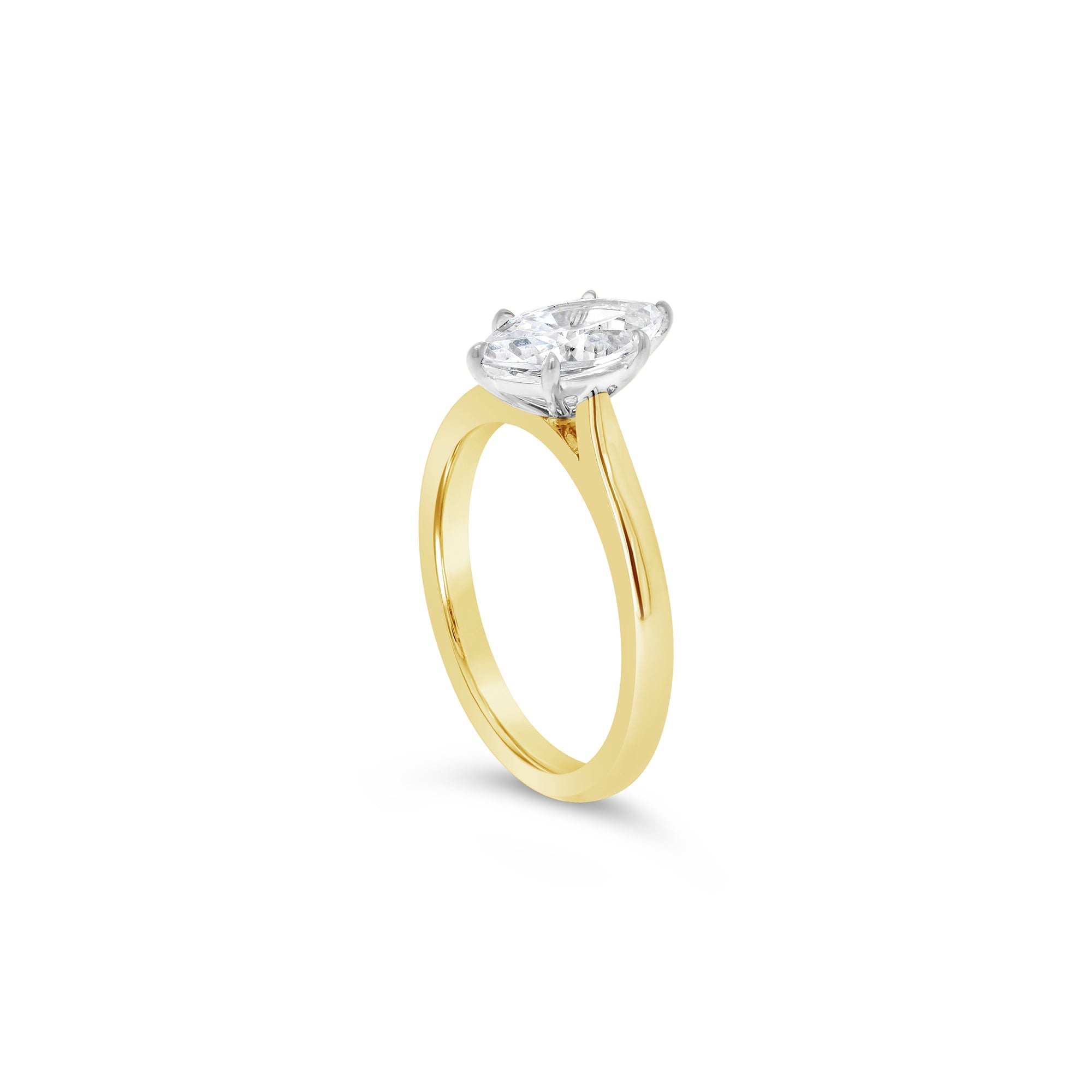 Marquise Cut Solitaire Diamond Engagement Ring yellow gold