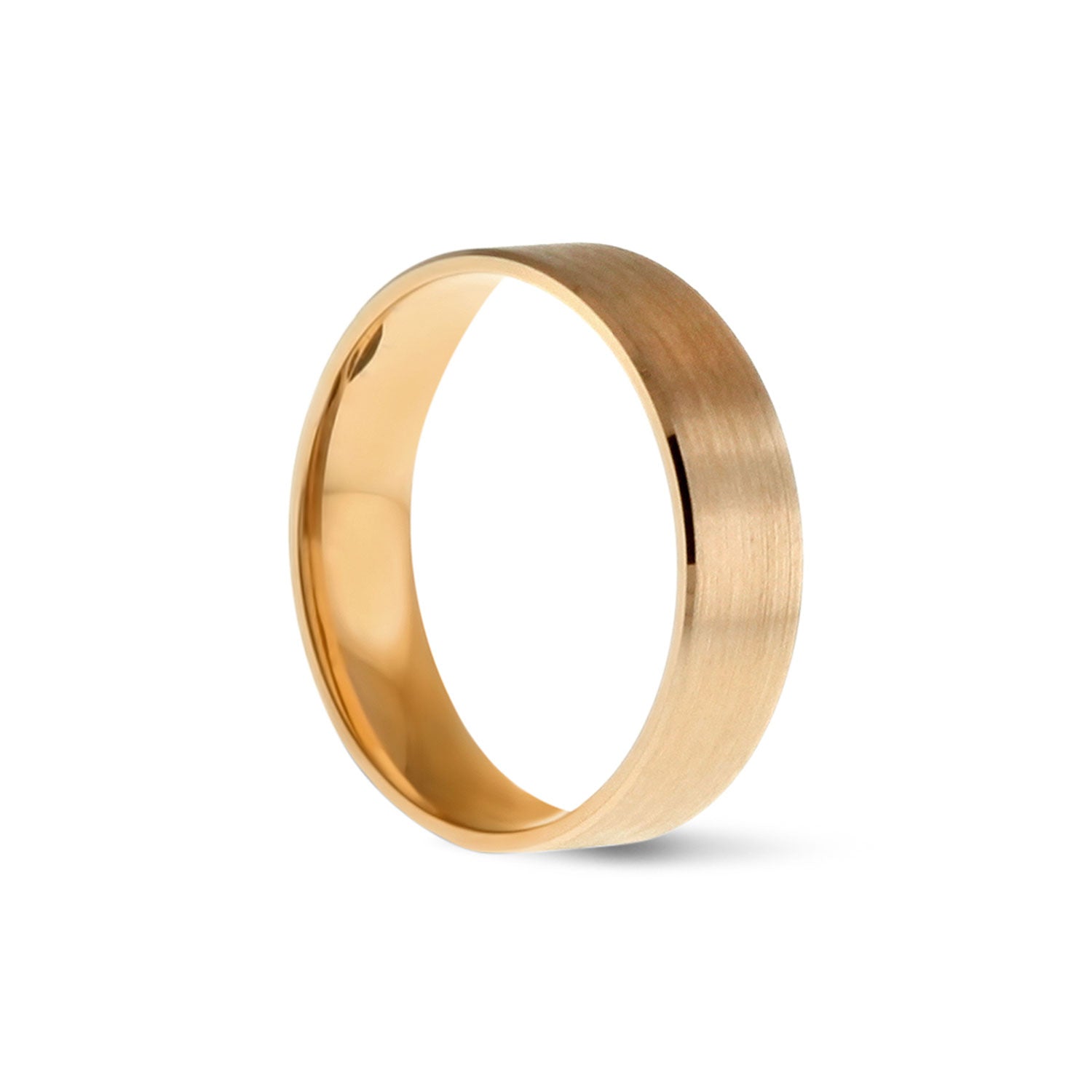 Brushed Wedding Band Rose Gold