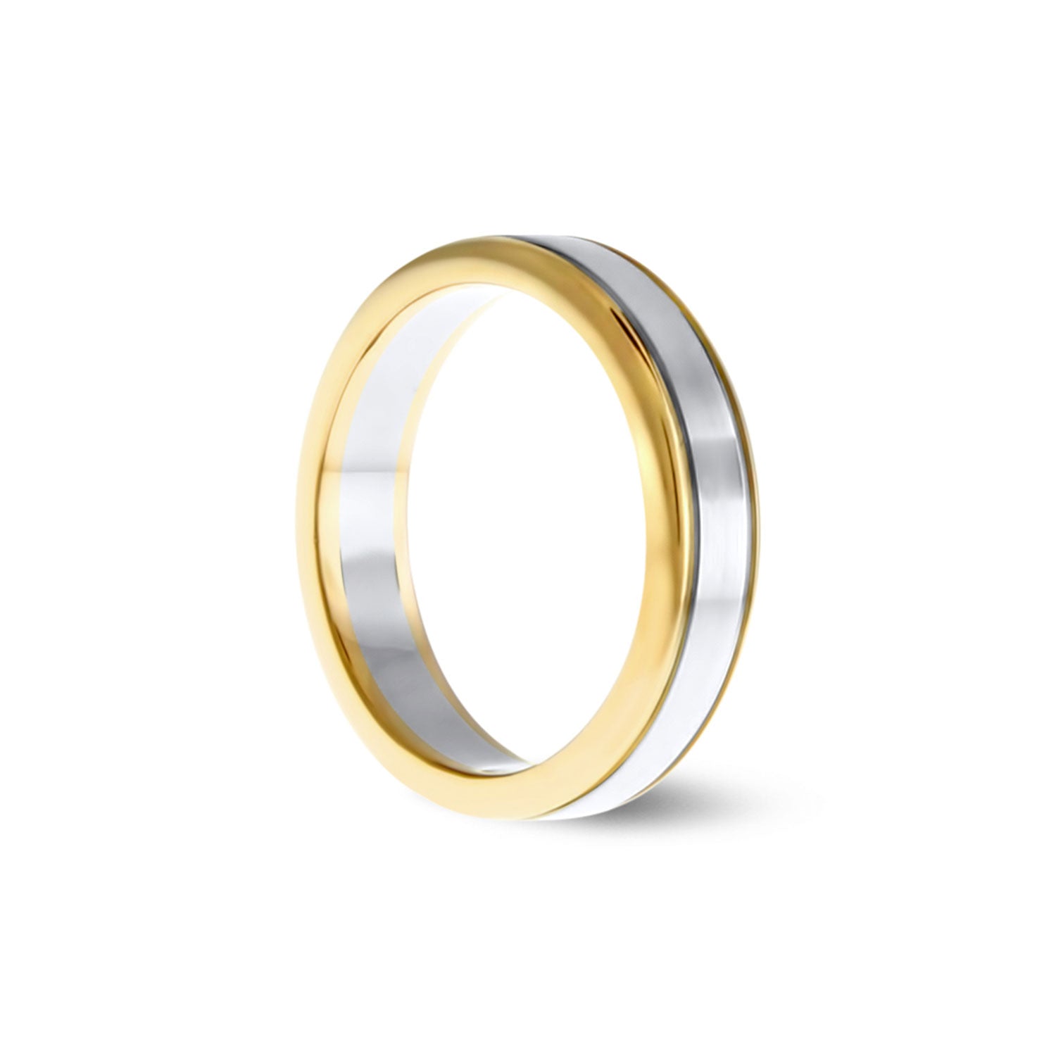 Men's two tone wedding band