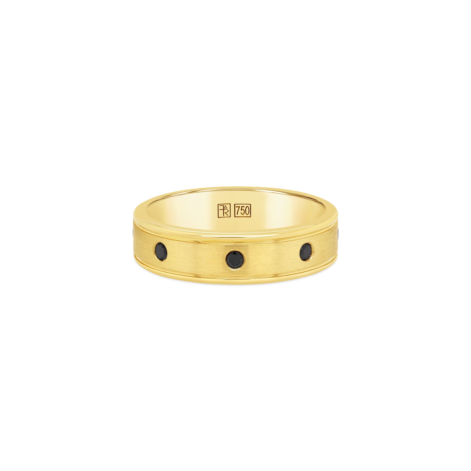 Black Diamond & 18ct Yellow Gold Wedding Ring