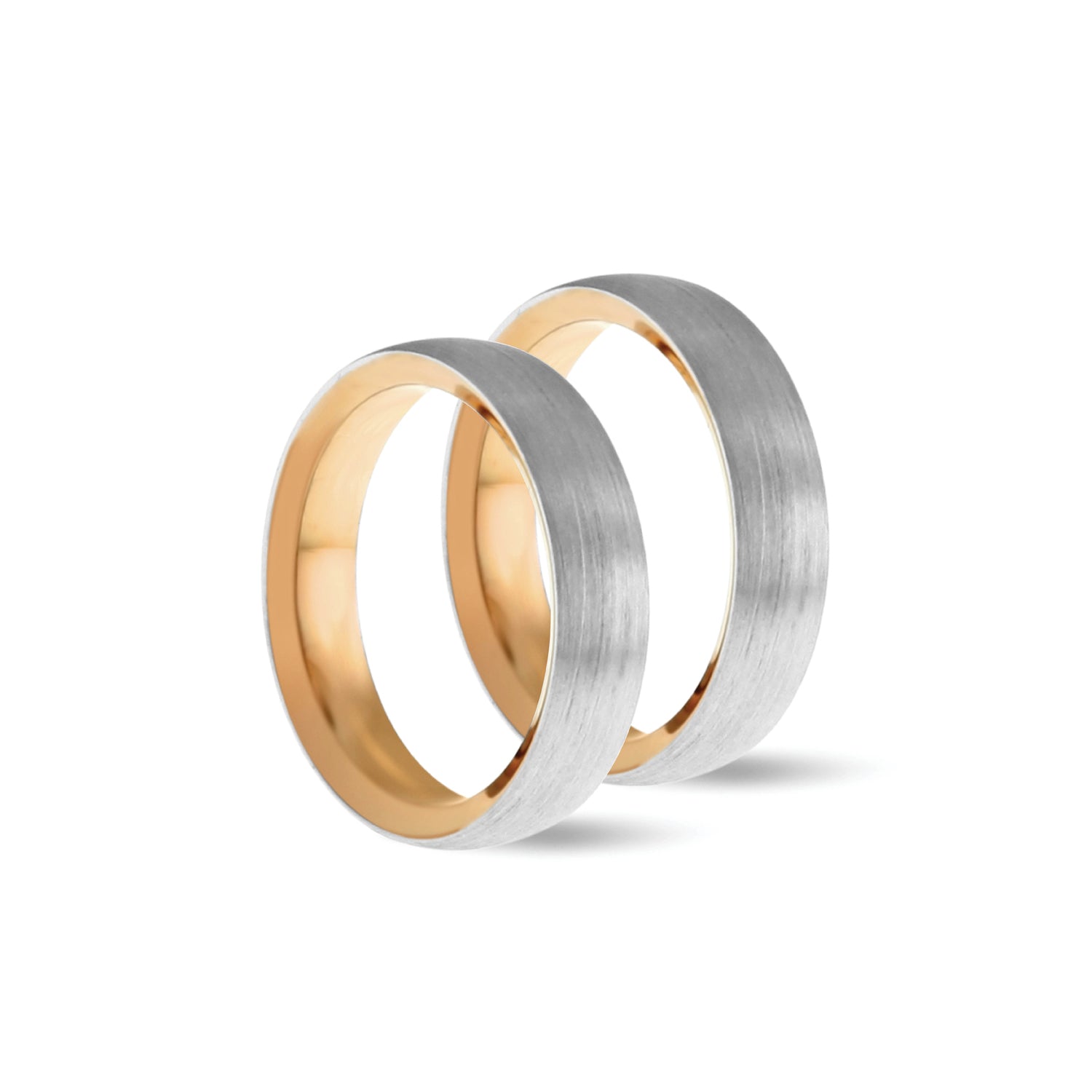 Wedding ring, engagement or commitment ring in white and rose gold