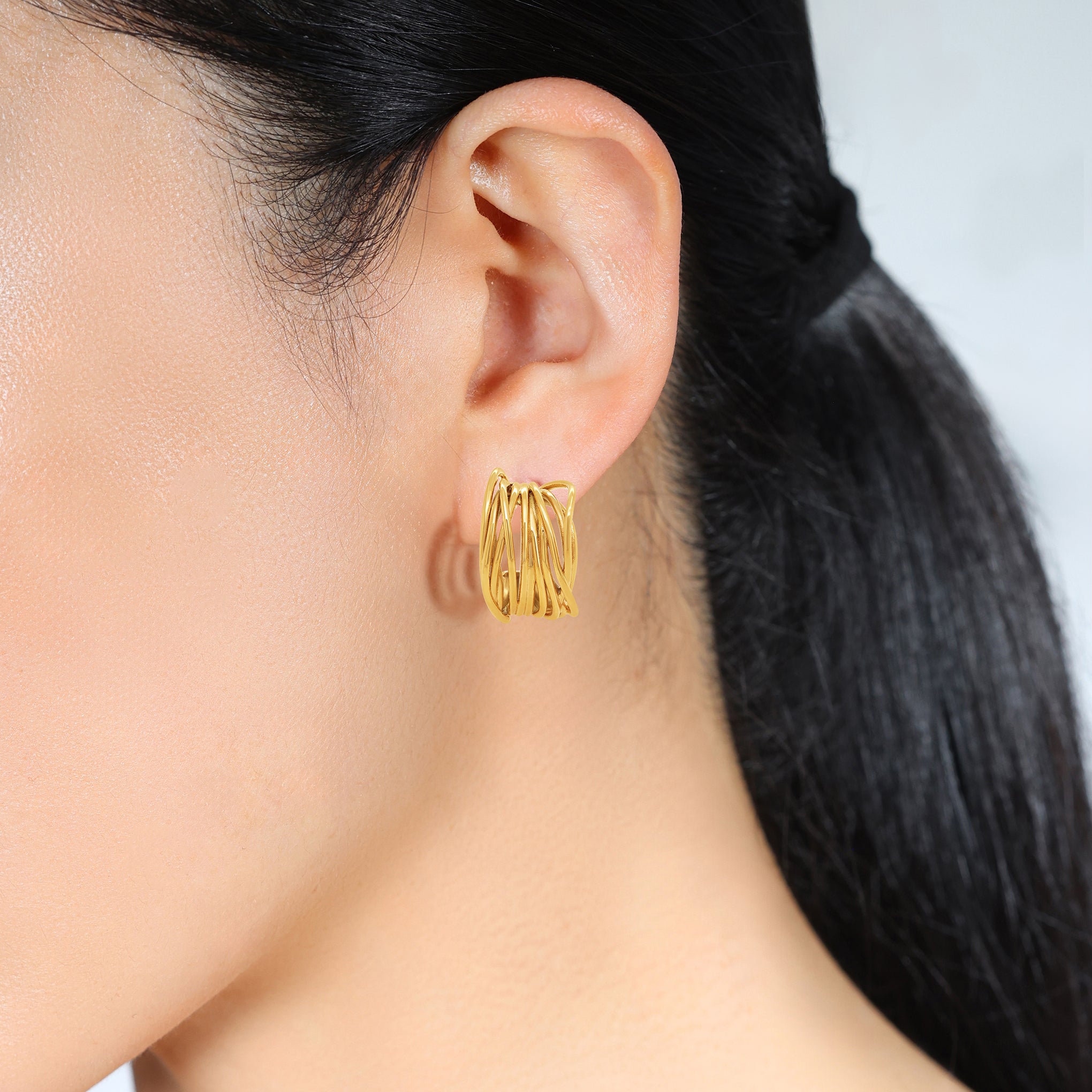 Multi Wire Hoop Earrings - 18ct Yellow Gold