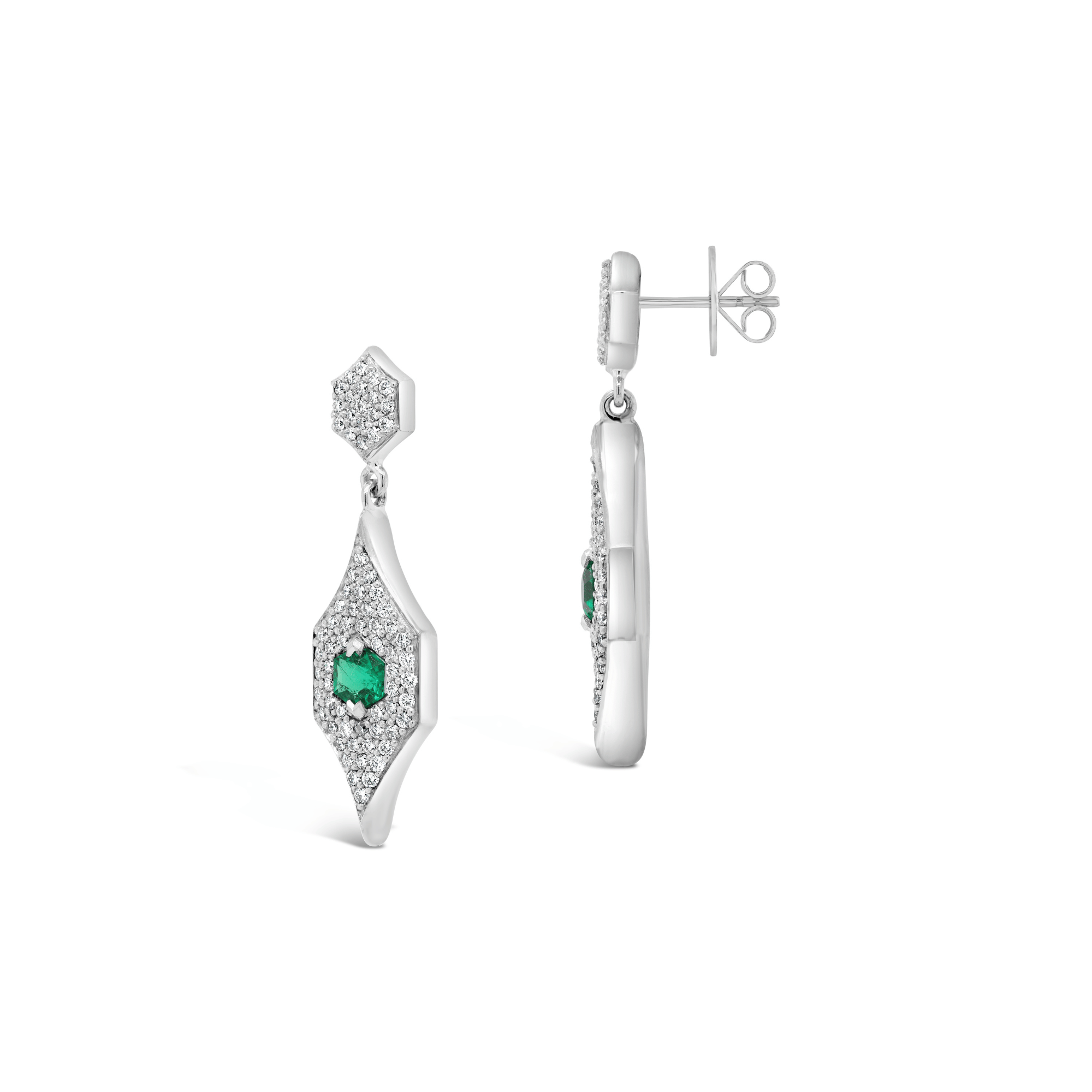 Muzo emerald and diamond earrings