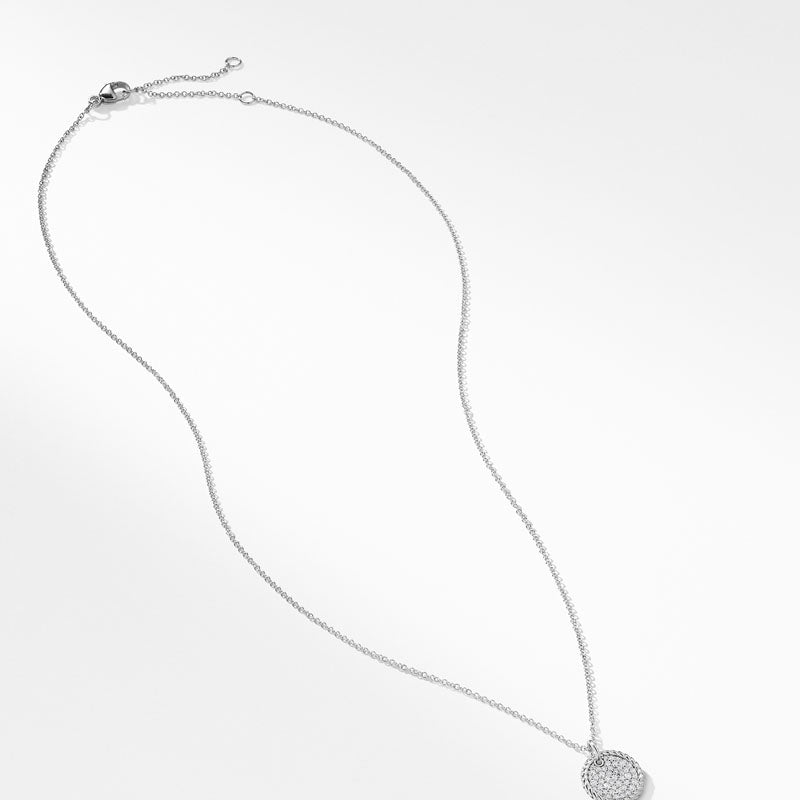 Cable Collectibles Pavé Plate Necklace with Diamonds in 18K White Gold - 18 inches