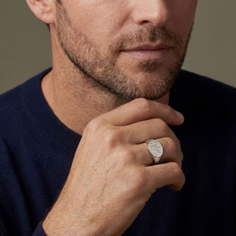 Landscape Oval Gold Signet Ring