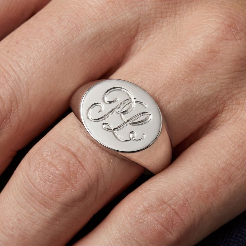 Landscape Oval Gold Signet Ring