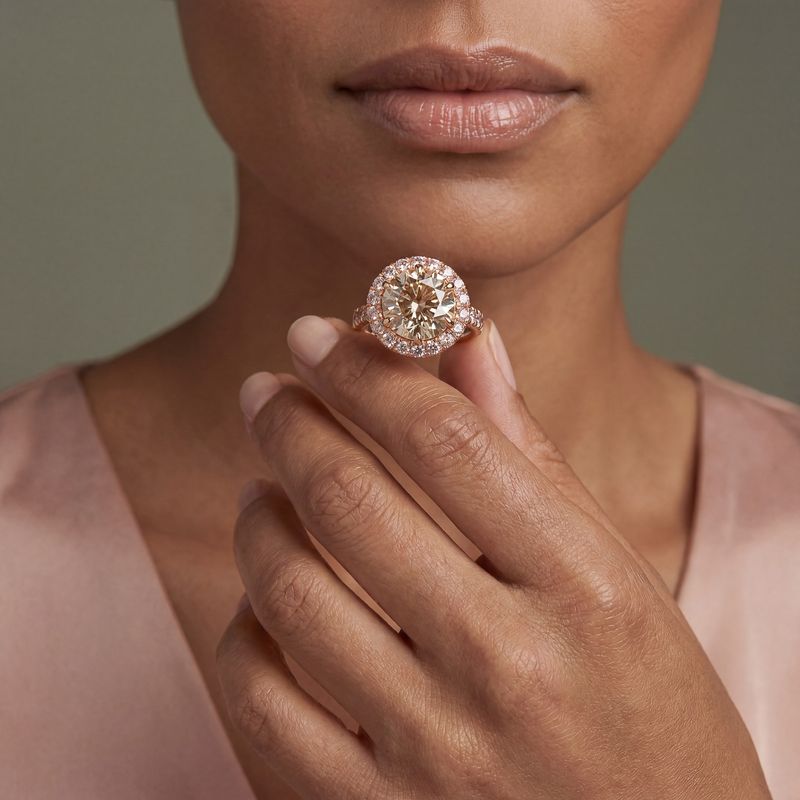 Argyle Pink Diamond Halo Ring