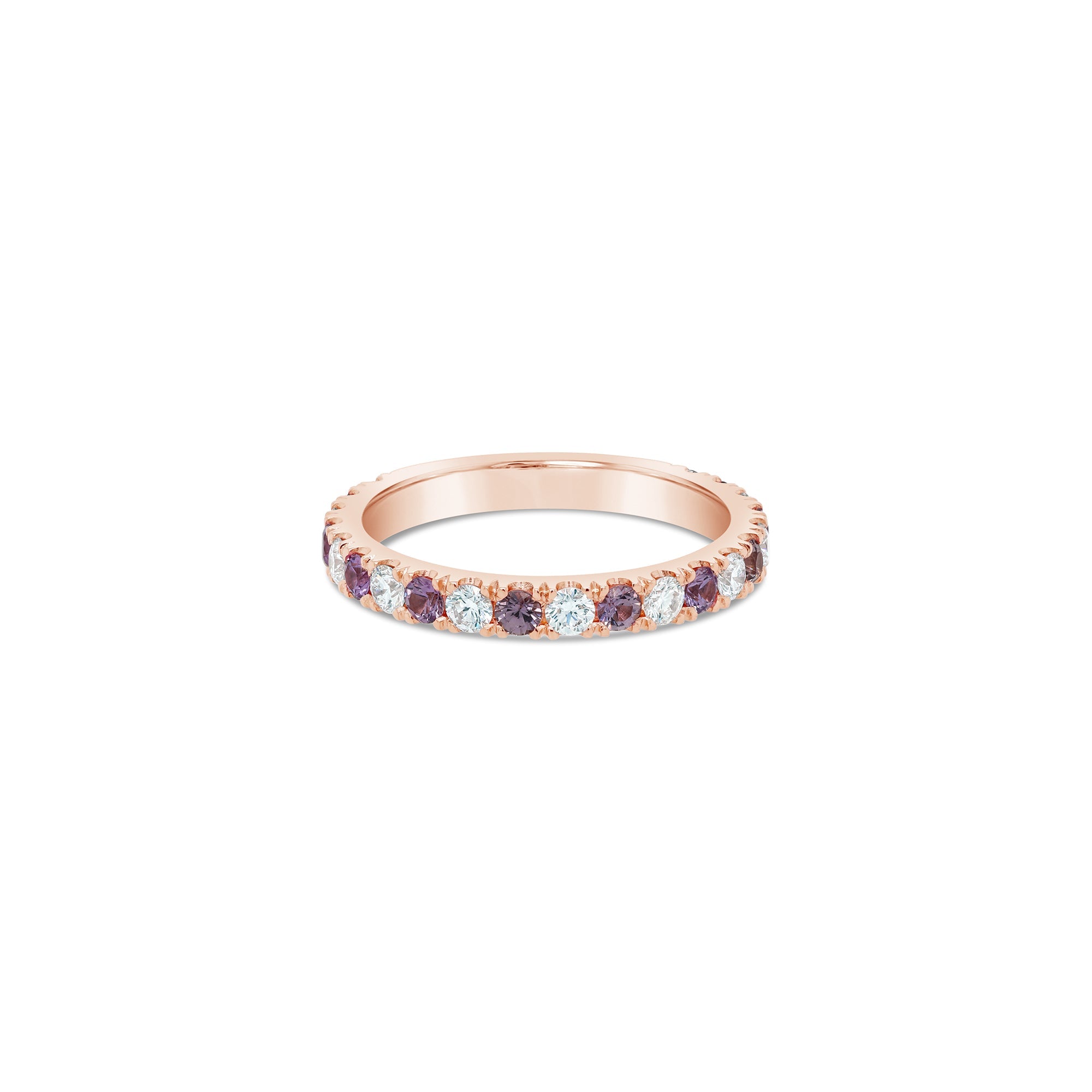 Purple Sapphire & Diamond Band