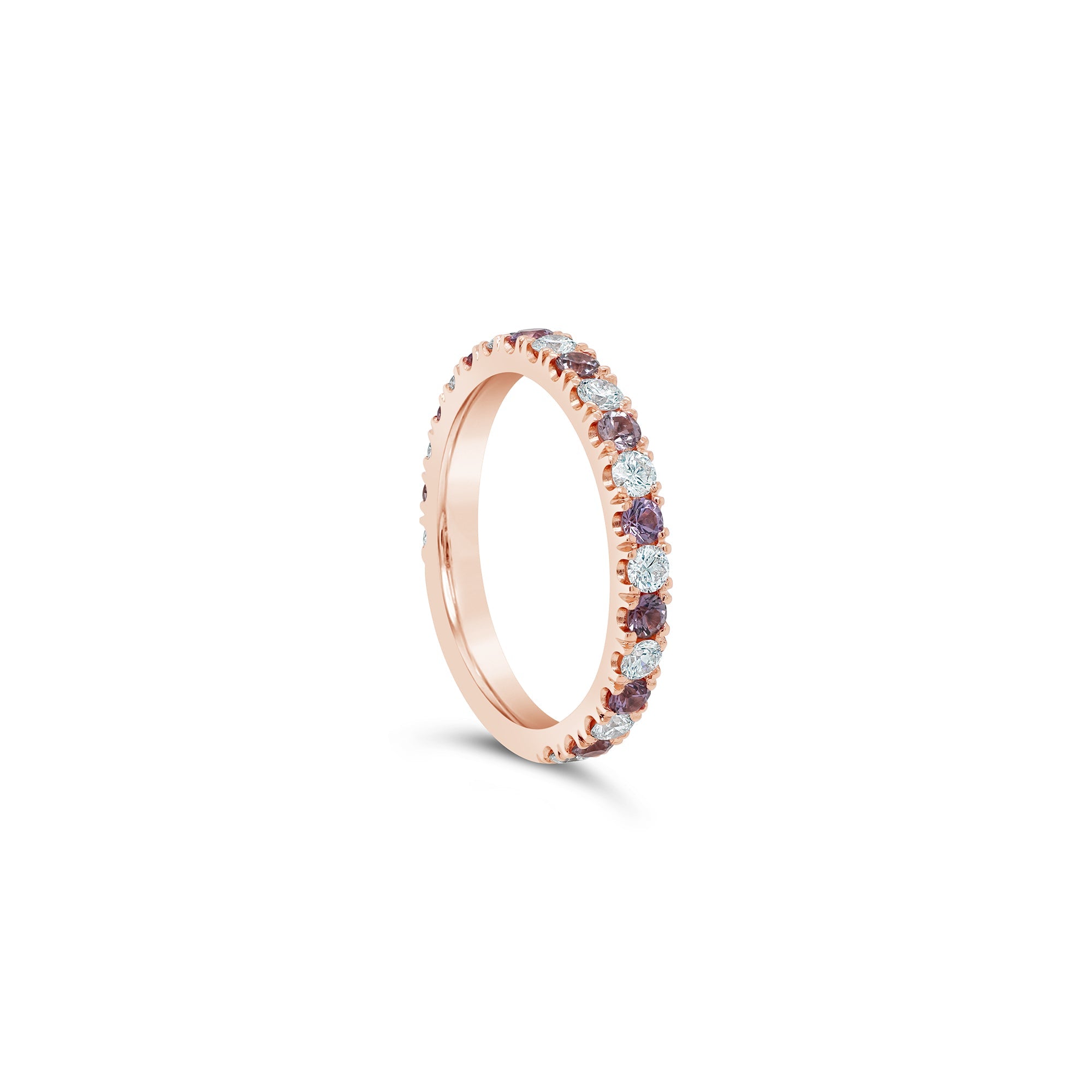 Purple Sapphire & Diamond Band