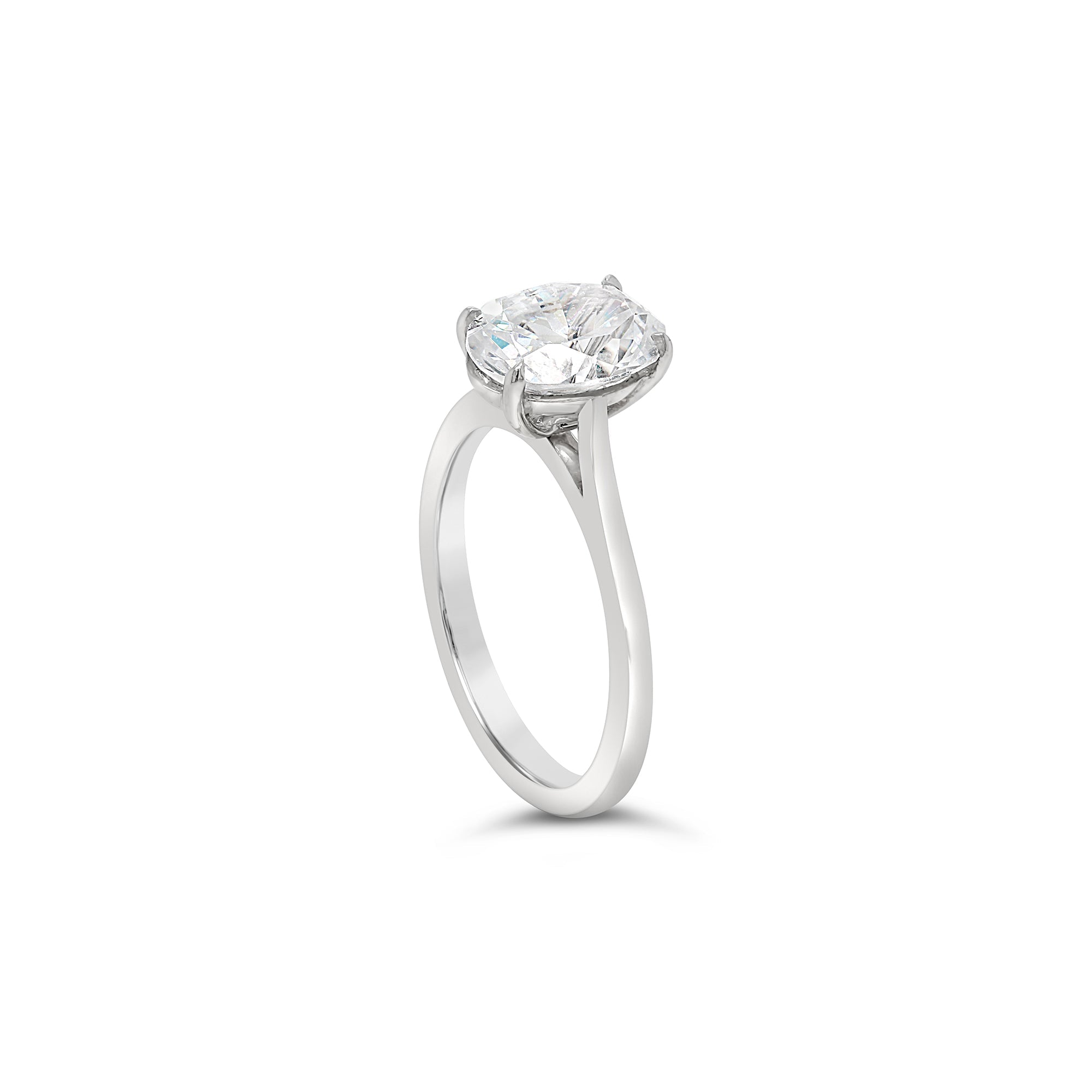 Oval Cut Solitaire Diamond Engagement Ring White Gold