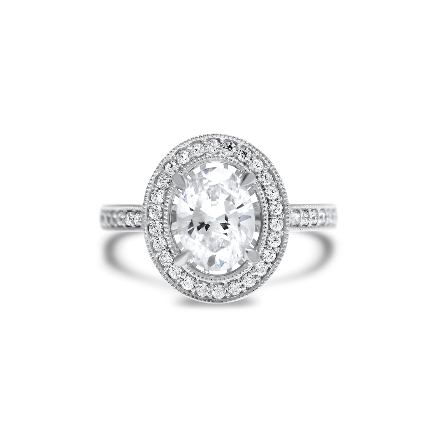 Oval Cut Diamond Halo engagement ring white gold