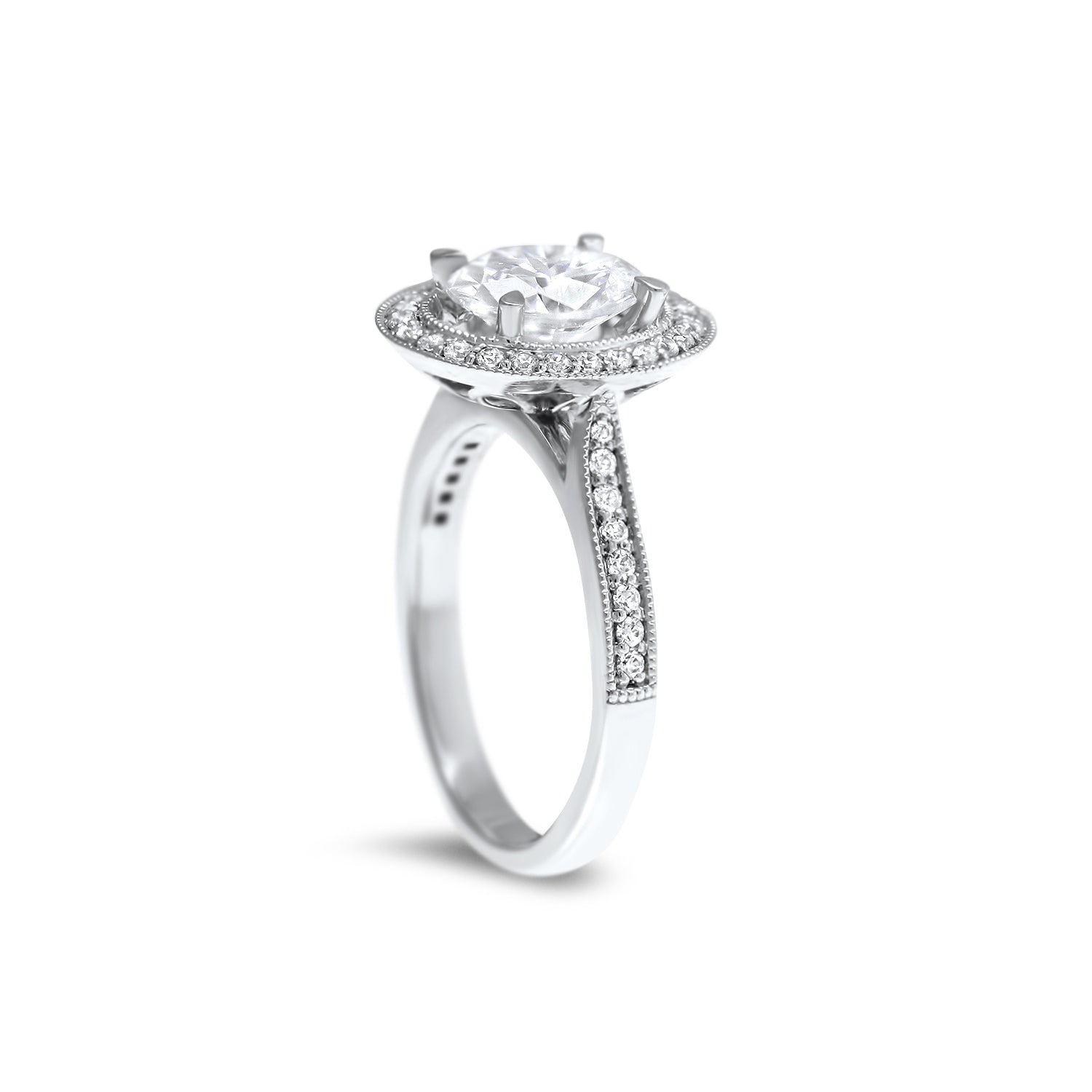 Oval Cut Diamond Halo engagement ring white gold