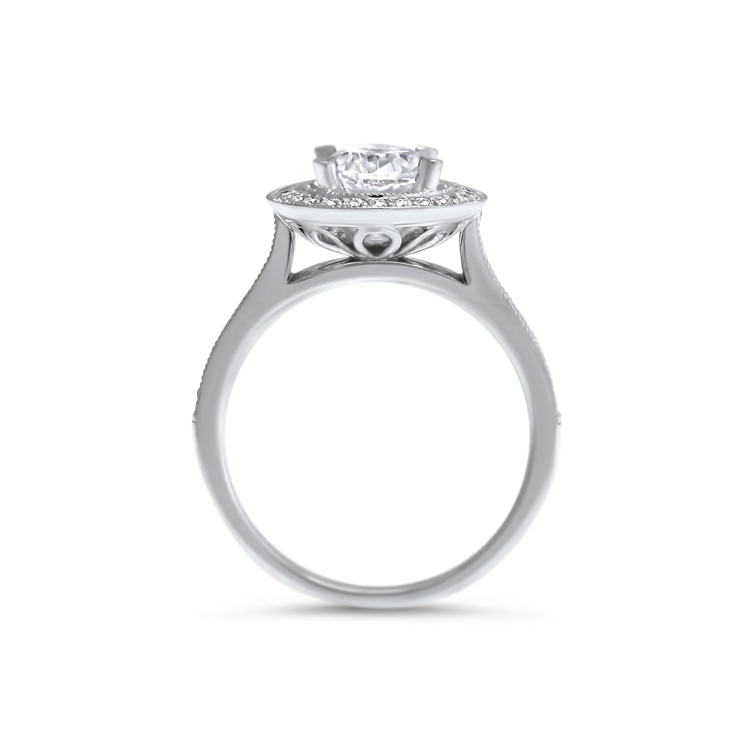Oval Cut Diamond Halo engagement ring white gold