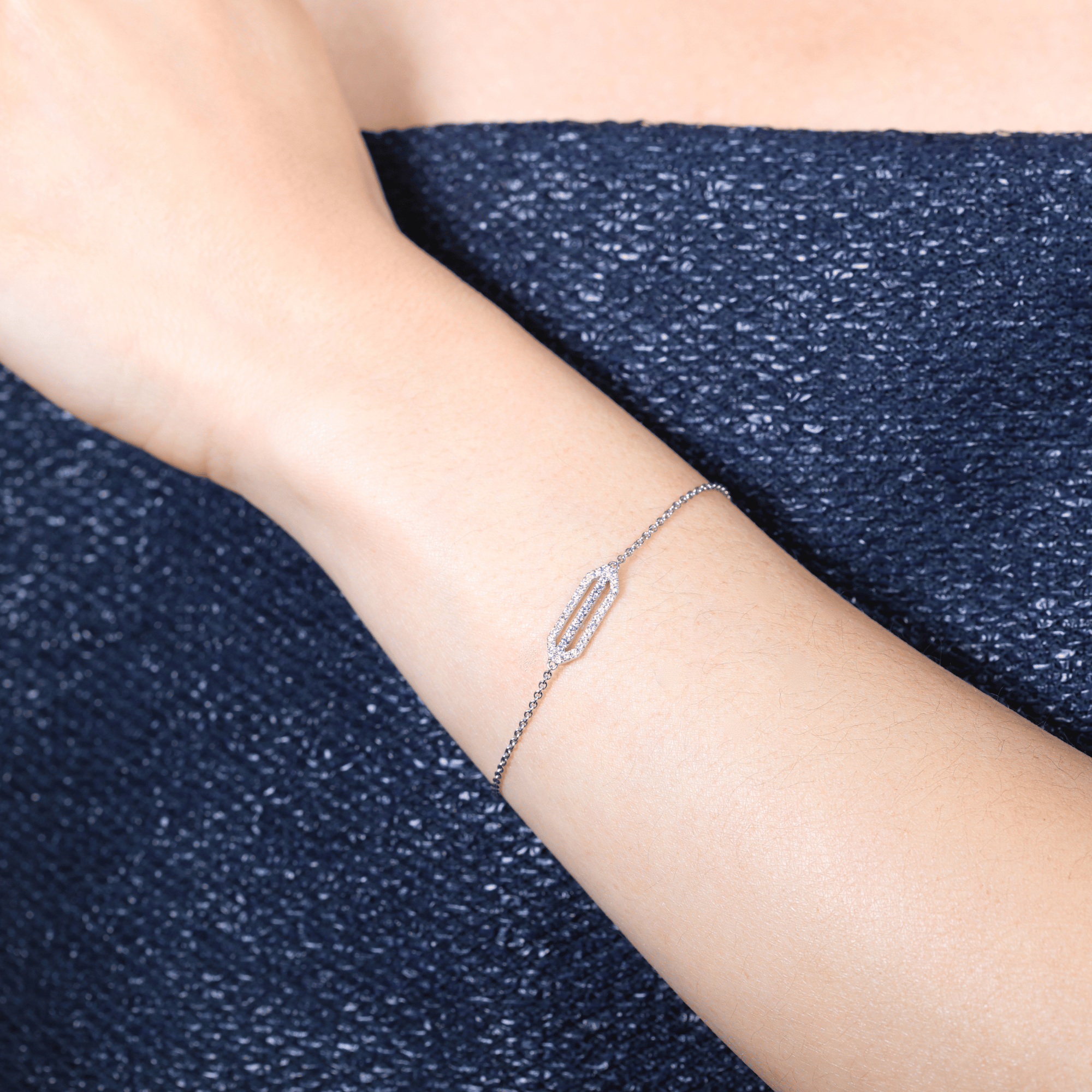 Ellerston Pink Sapphire & Diamond Chevron Womens Bracelets
