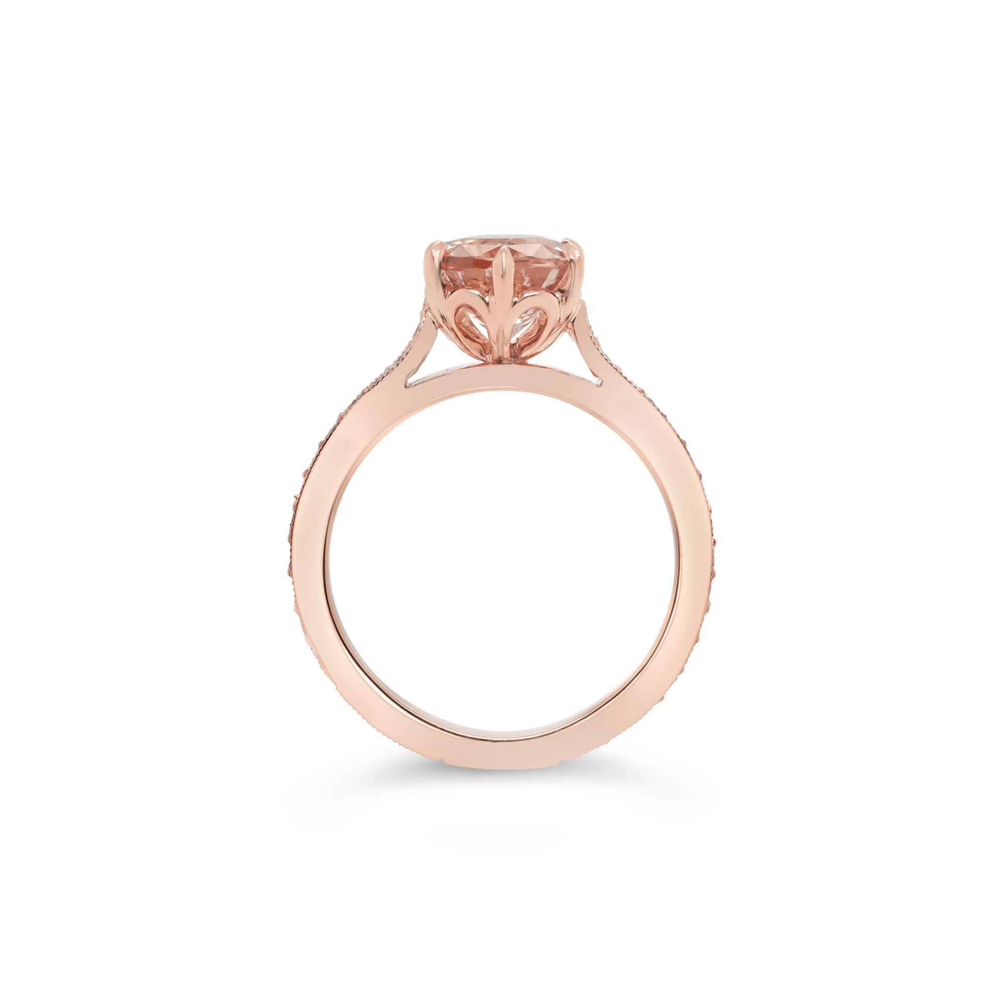 Padparadscha Sapphire & Diamond Engagement Ring