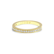 Thread Set Diamond Thread-Set Round Brilliant Cut Diamond Ring - 18ct Yellow Gold ...