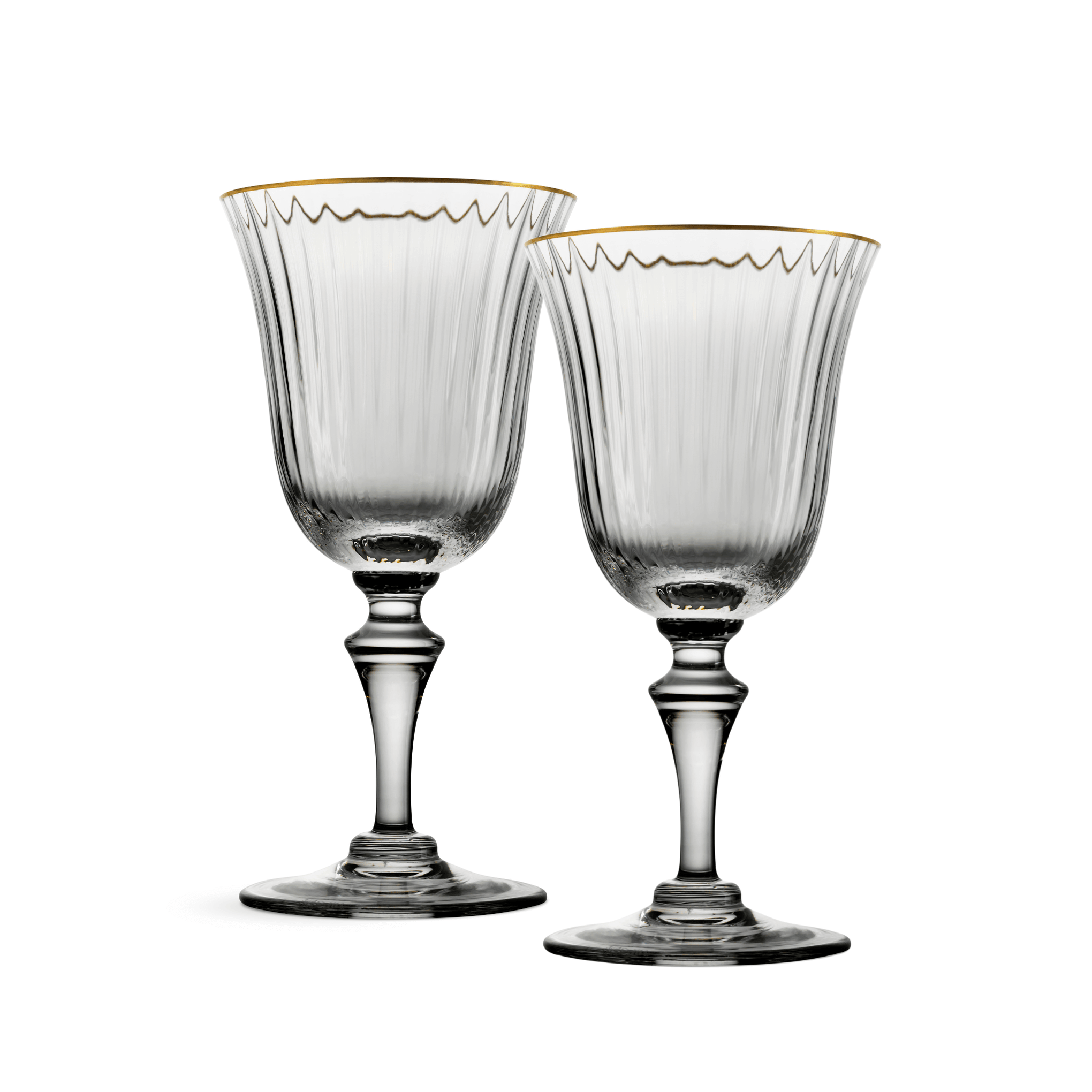 Nason Moretti 2/78 Murano White Wine Glass Gold Rim