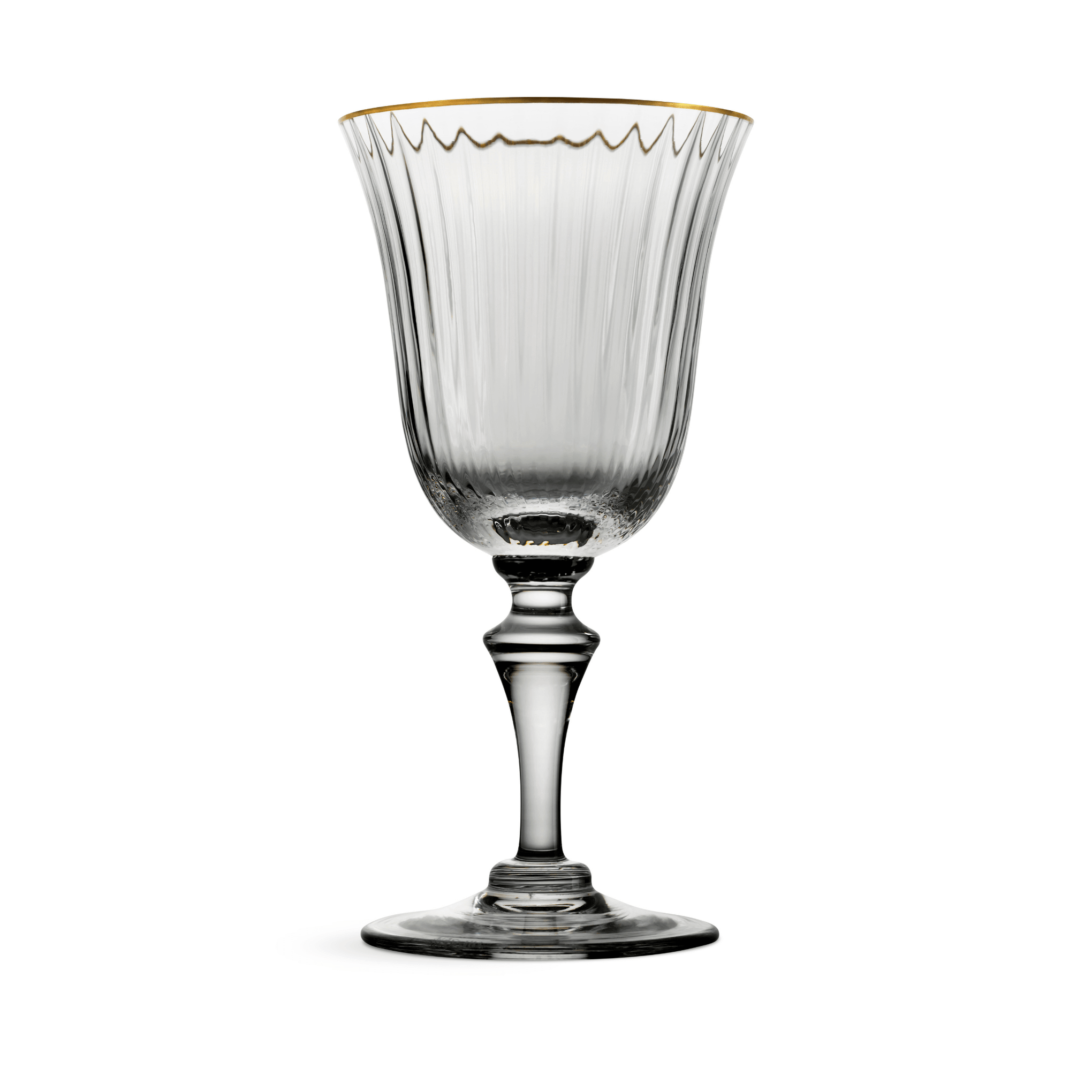 Nason Moretti 2/78 Murano White Wine Glass Gold Rim