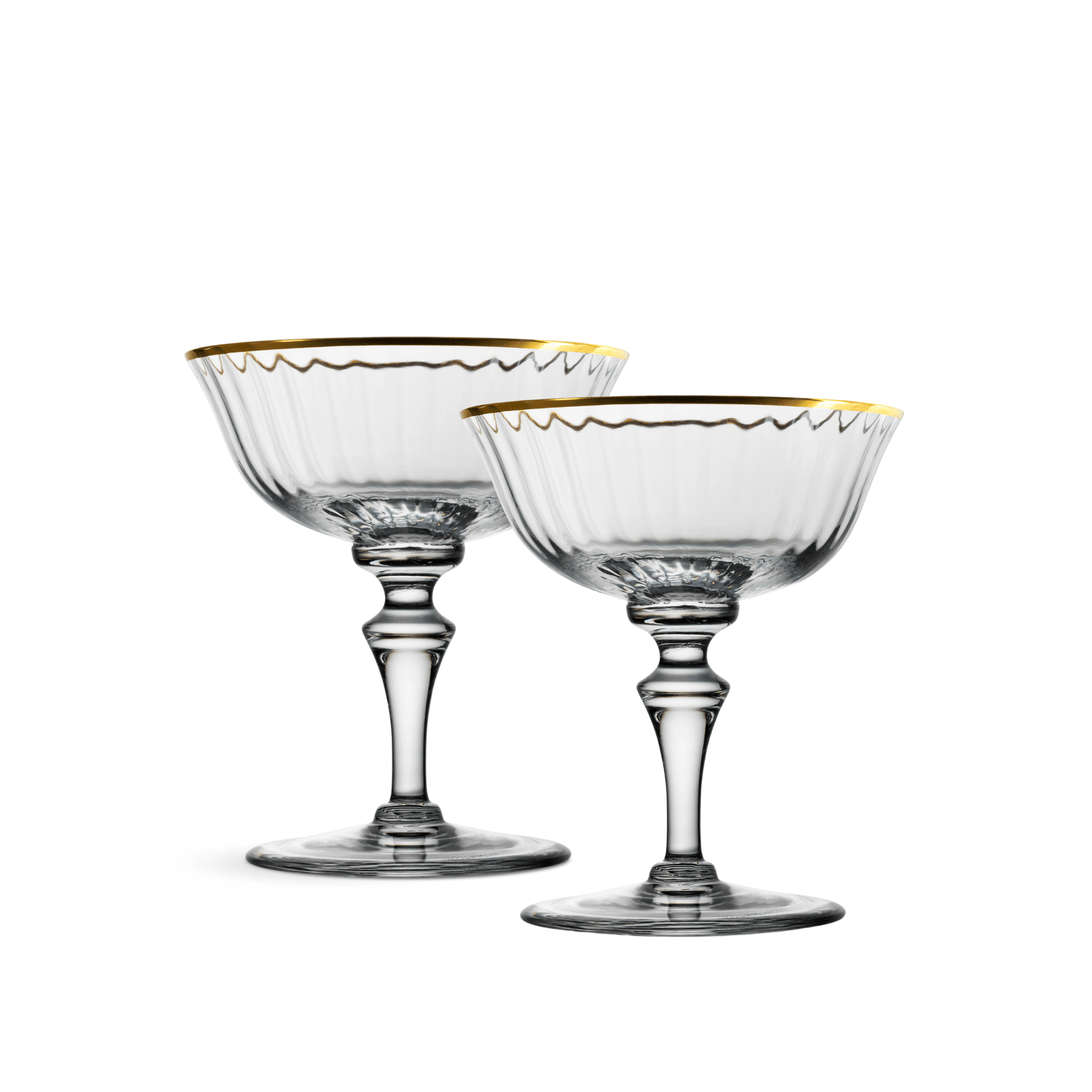 Nason Moretti 2/78 Murano Champagne Coupe Glass Gold Rim
