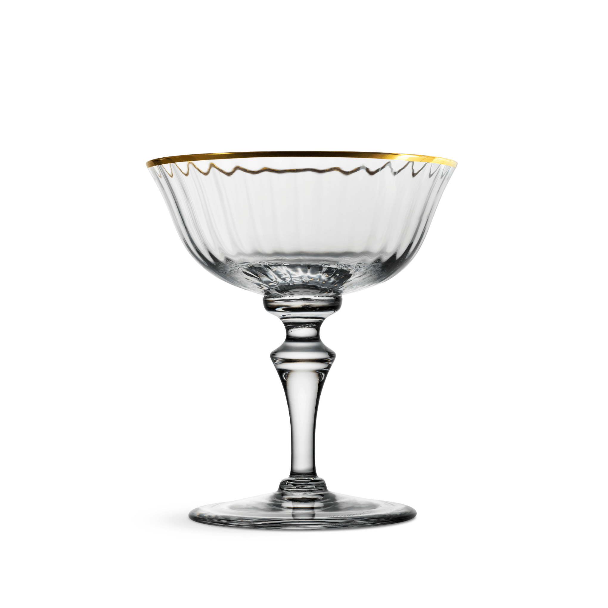 Nason Moretti 2/78 Murano Champagne Coupe Glass Gold Rim