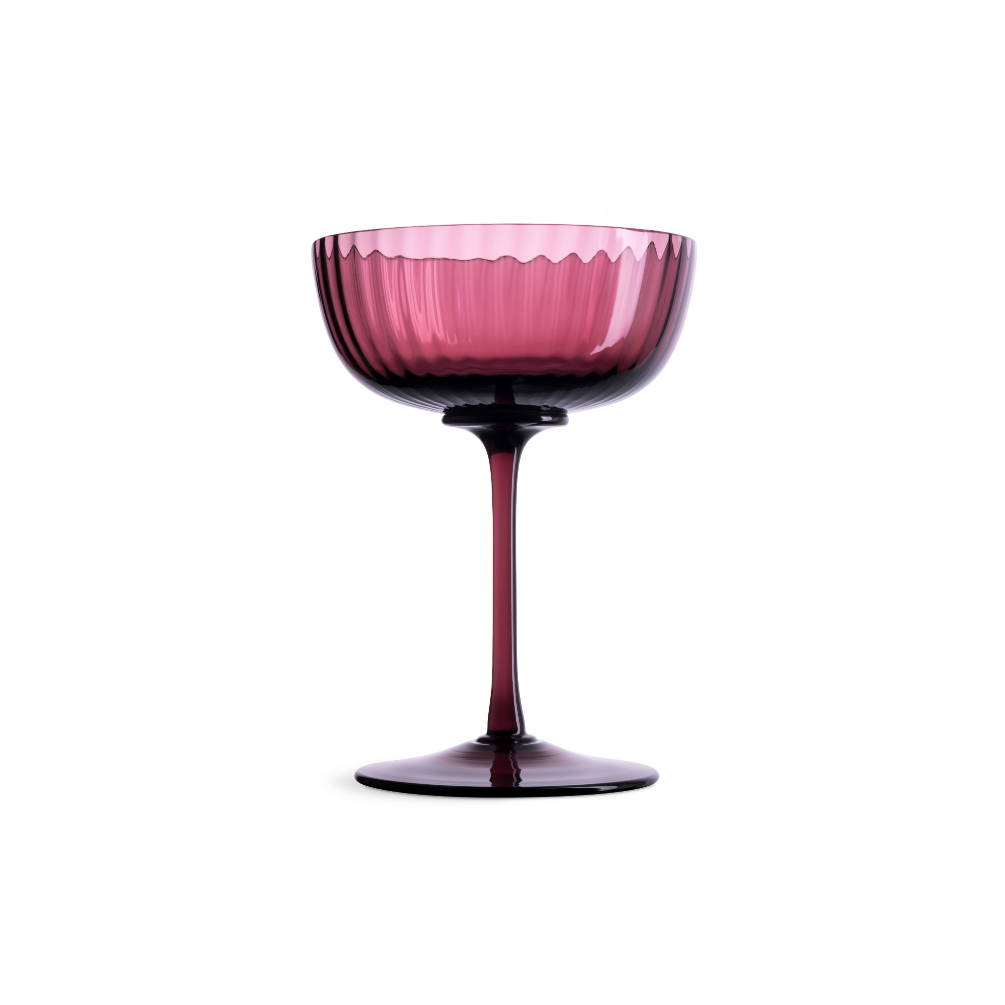 Nason Moretti Cote d’Or Murano Champagne Cocktail Coupe Glass Amethyst