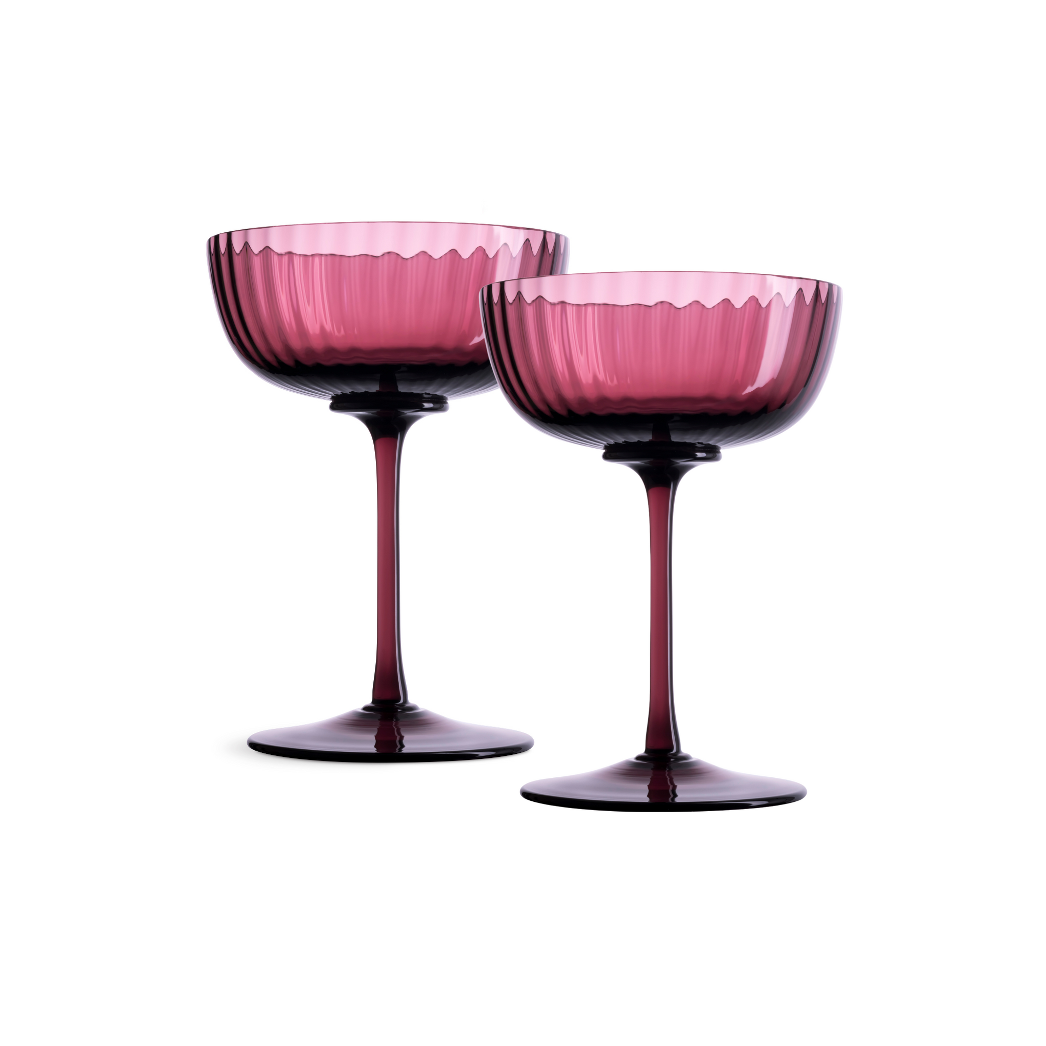 Nason Moretti Cote d’Or Murano Champagne Cocktail Coupe Glass Amethyst