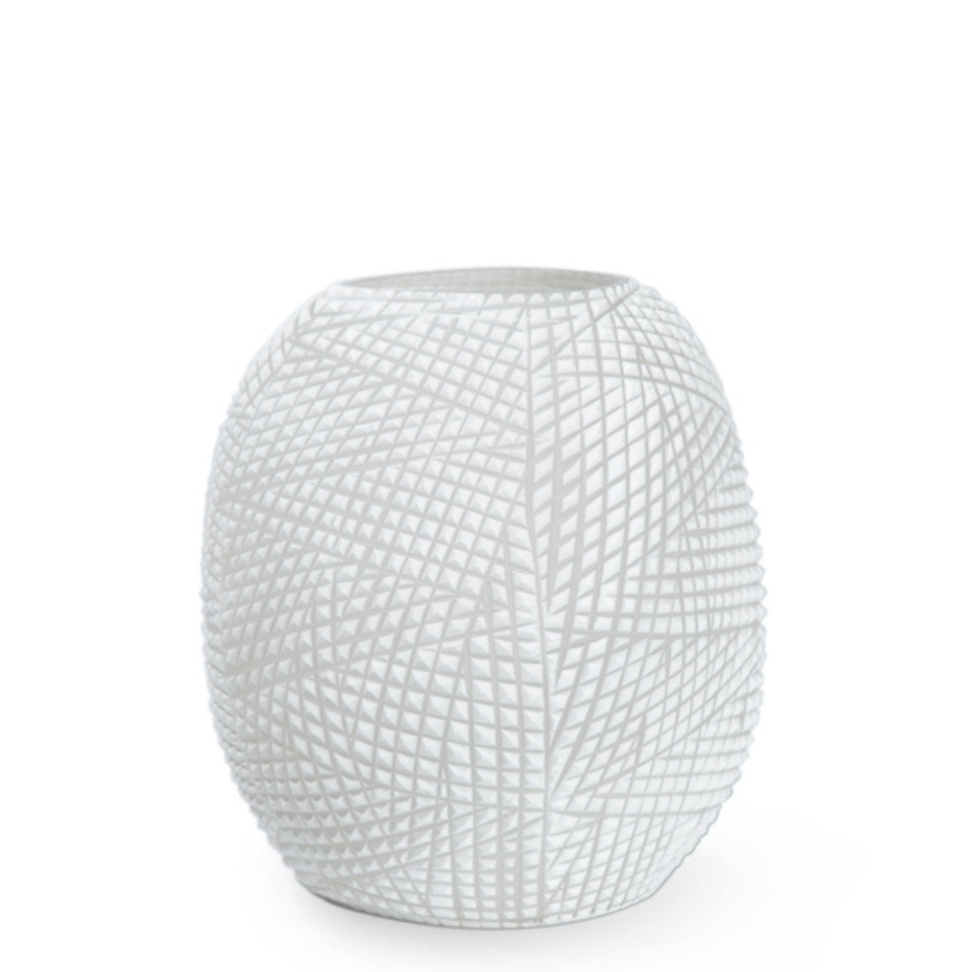 GUAXS Geometric Cut White Vase