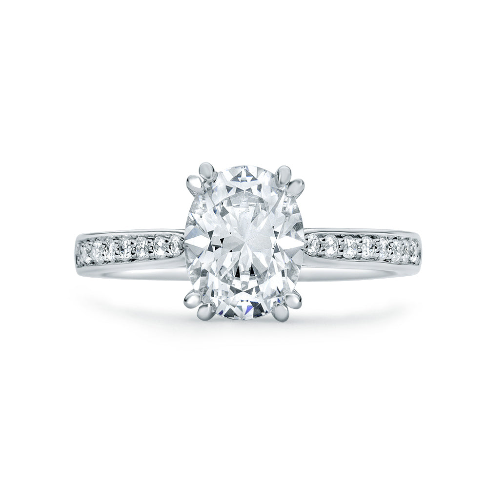  Oval Cut Diamond Engagement Ring White Gold