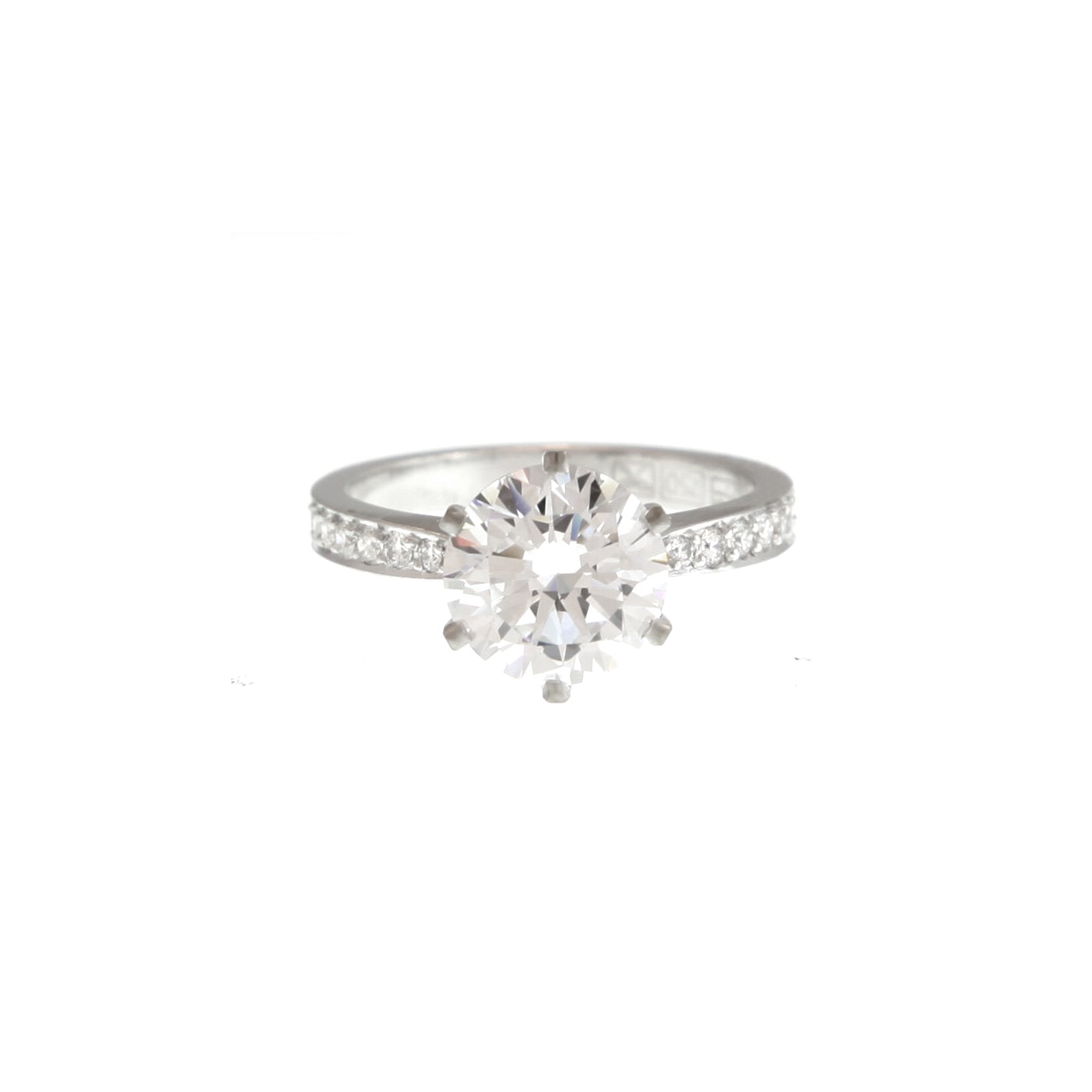  Round Brilliant Cut Diamond Thread-Set Engagement Ring White Gold