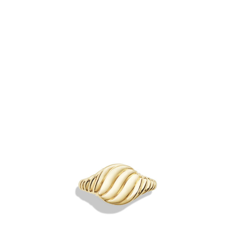 Sculpted Cable Mini Pinky Ring in 18ct Gold -3
