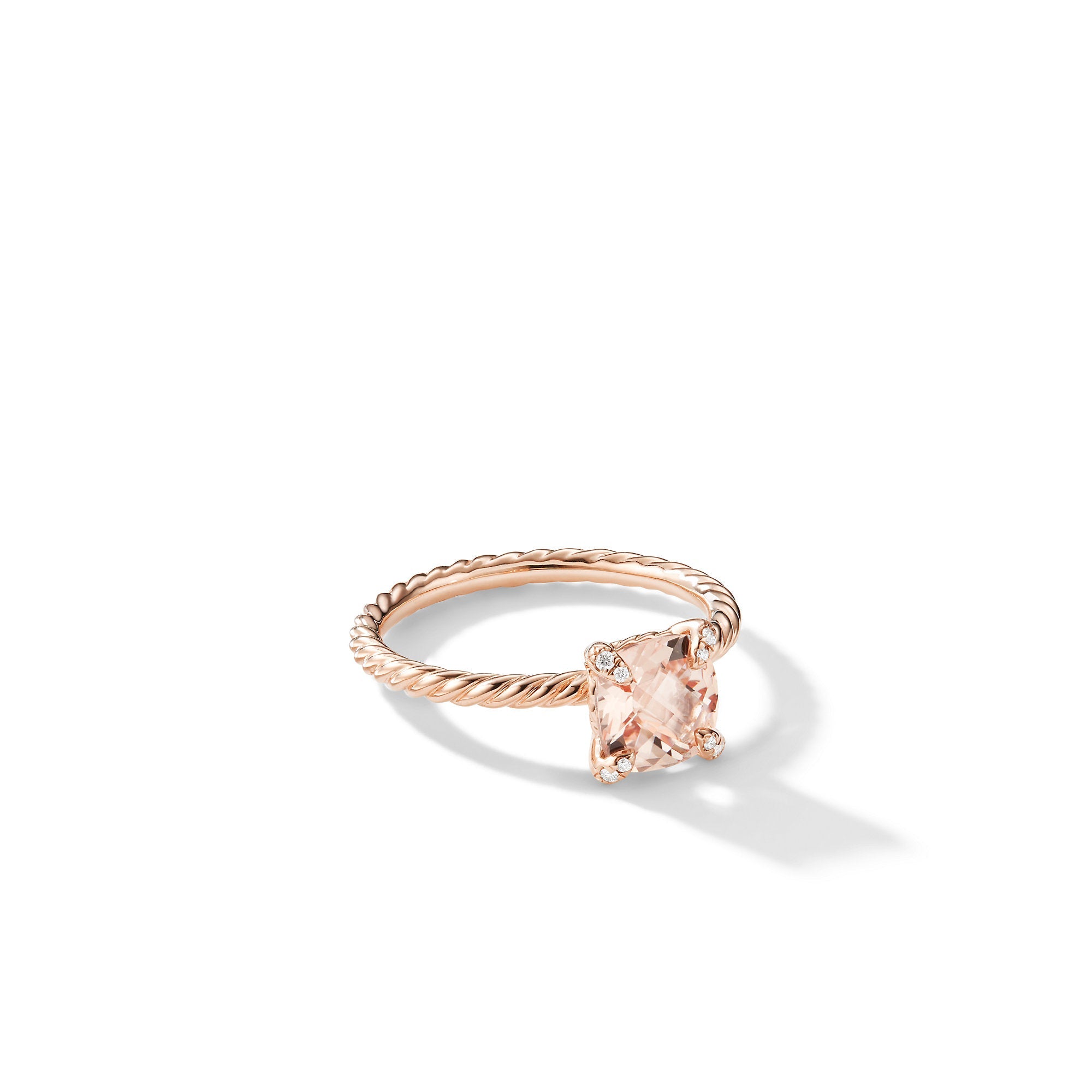 Chatelaine® Ring in 18ct Rose Gold with Morganite and Pavé Diamonds