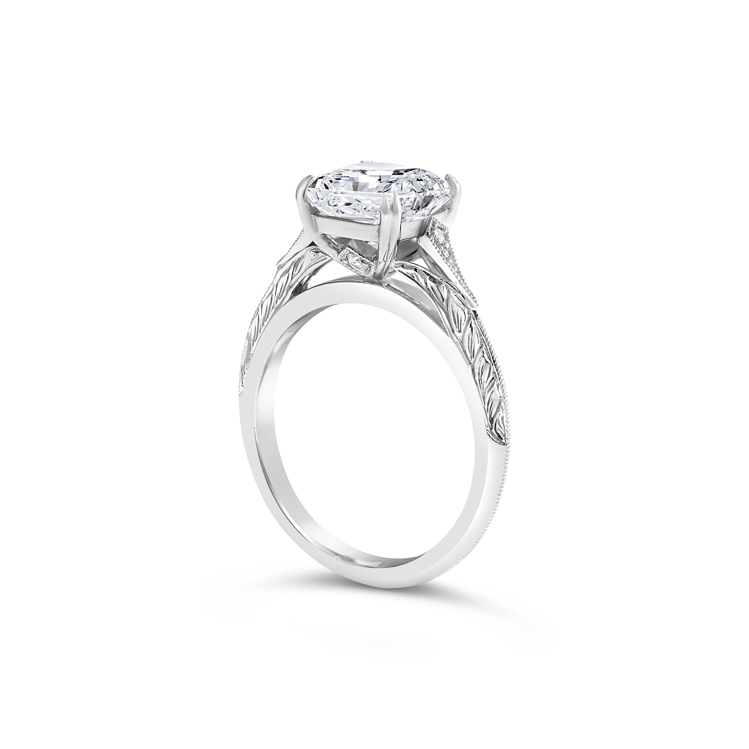 Cushion Cut Diamond Art Deco Engagement Ring
