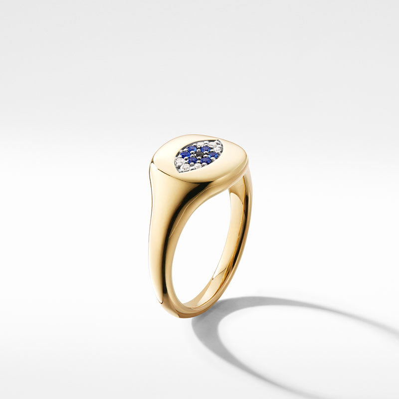 Cable Collectibles Evil Eye Mini Pinky Ring in 18K Gold with Diamonds -5