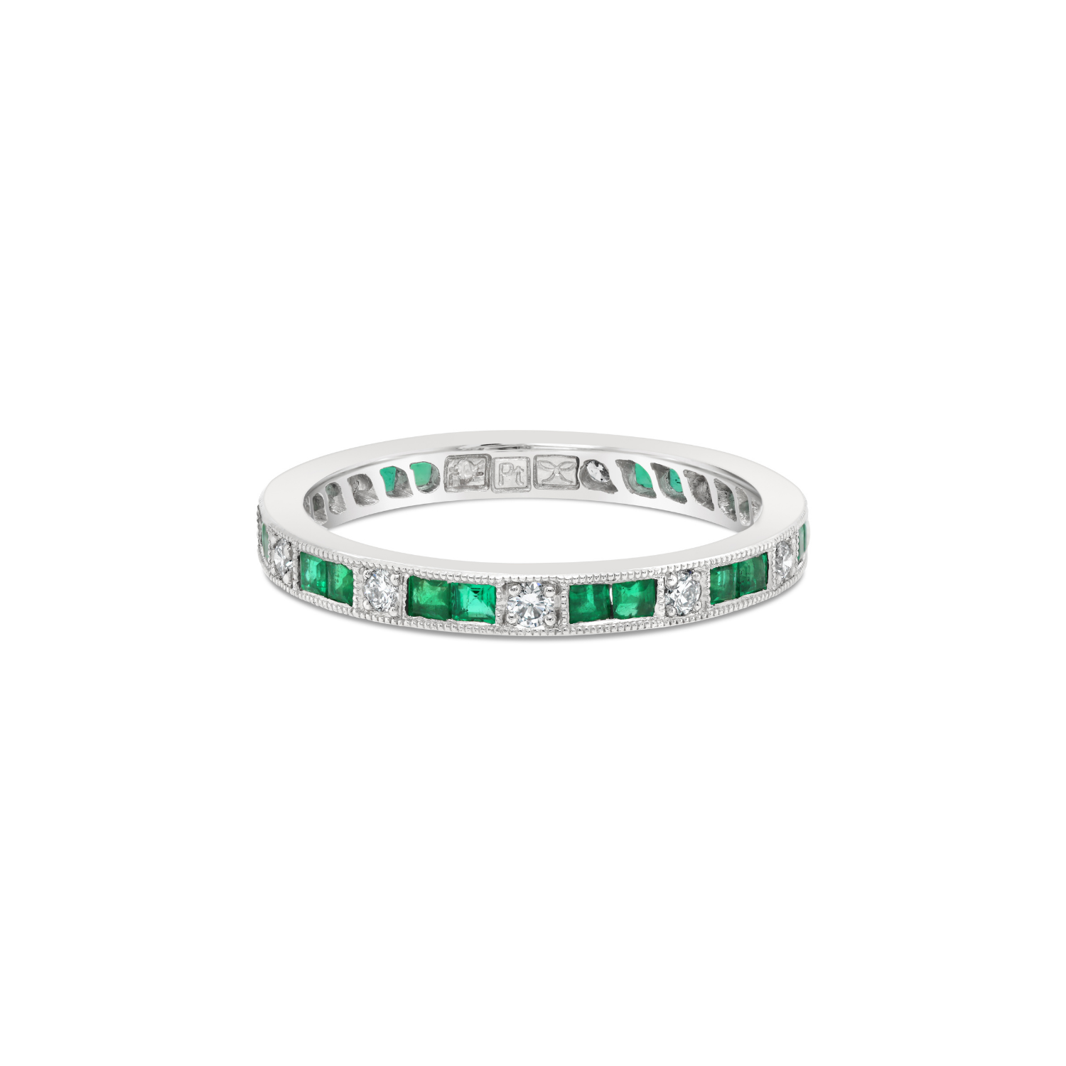 Emerald and diamond band