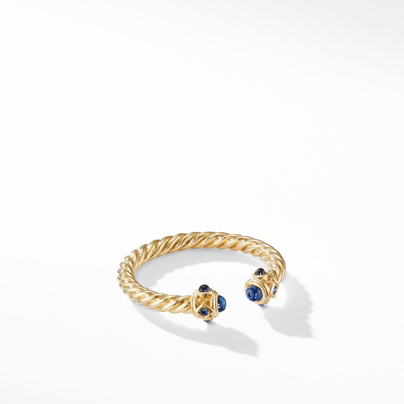 Renaissance Ring in 18ct Gold with Blue Sapphires -7
