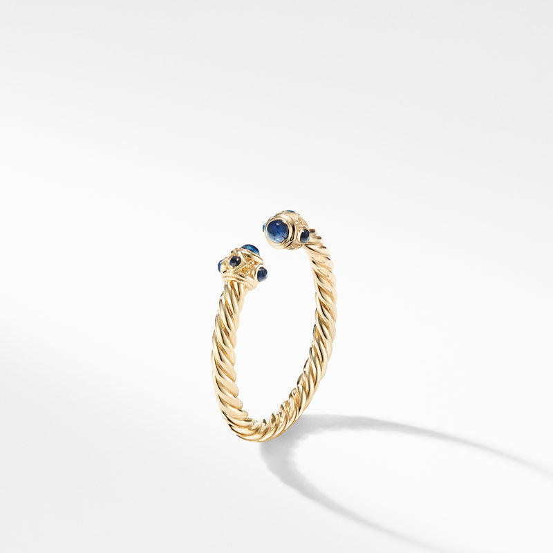 Renaissance Ring in 18ct Gold with Blue Sapphires -7