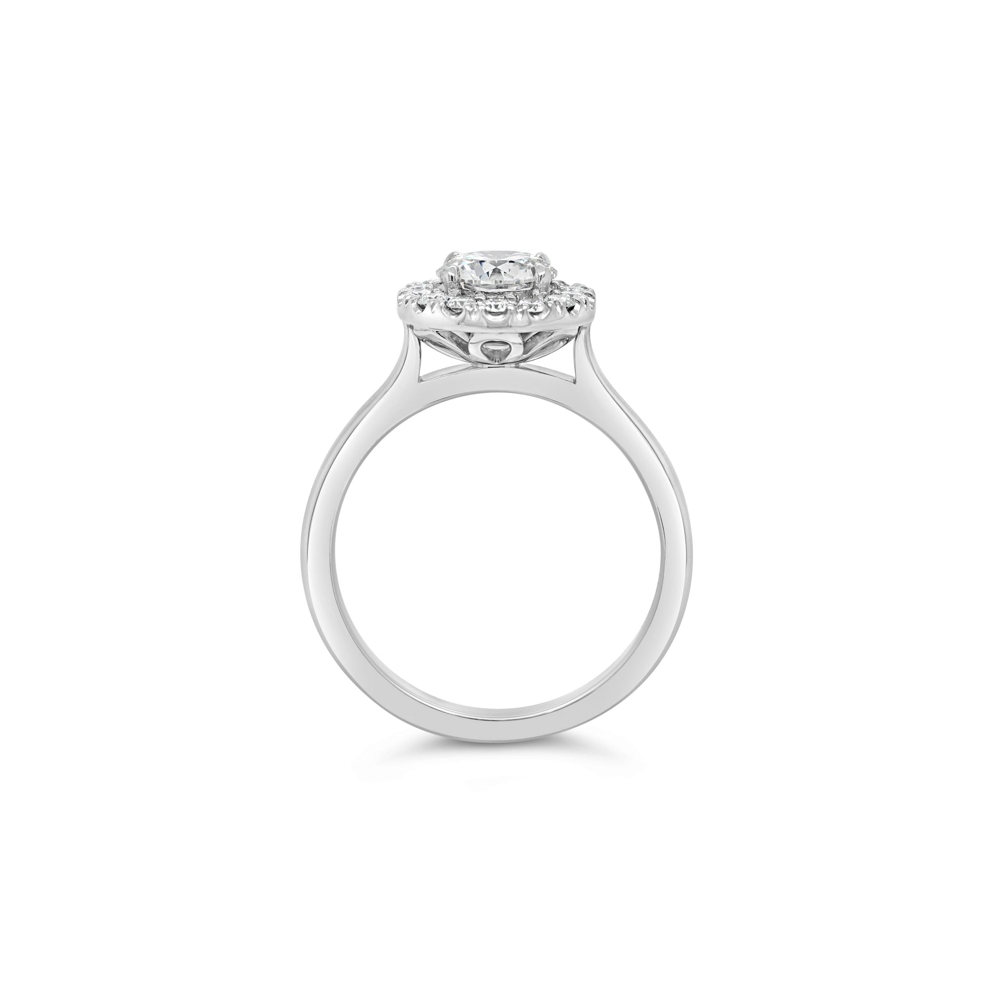 1ct Round Brilliant Cut Halo Engagement Ring White Gold