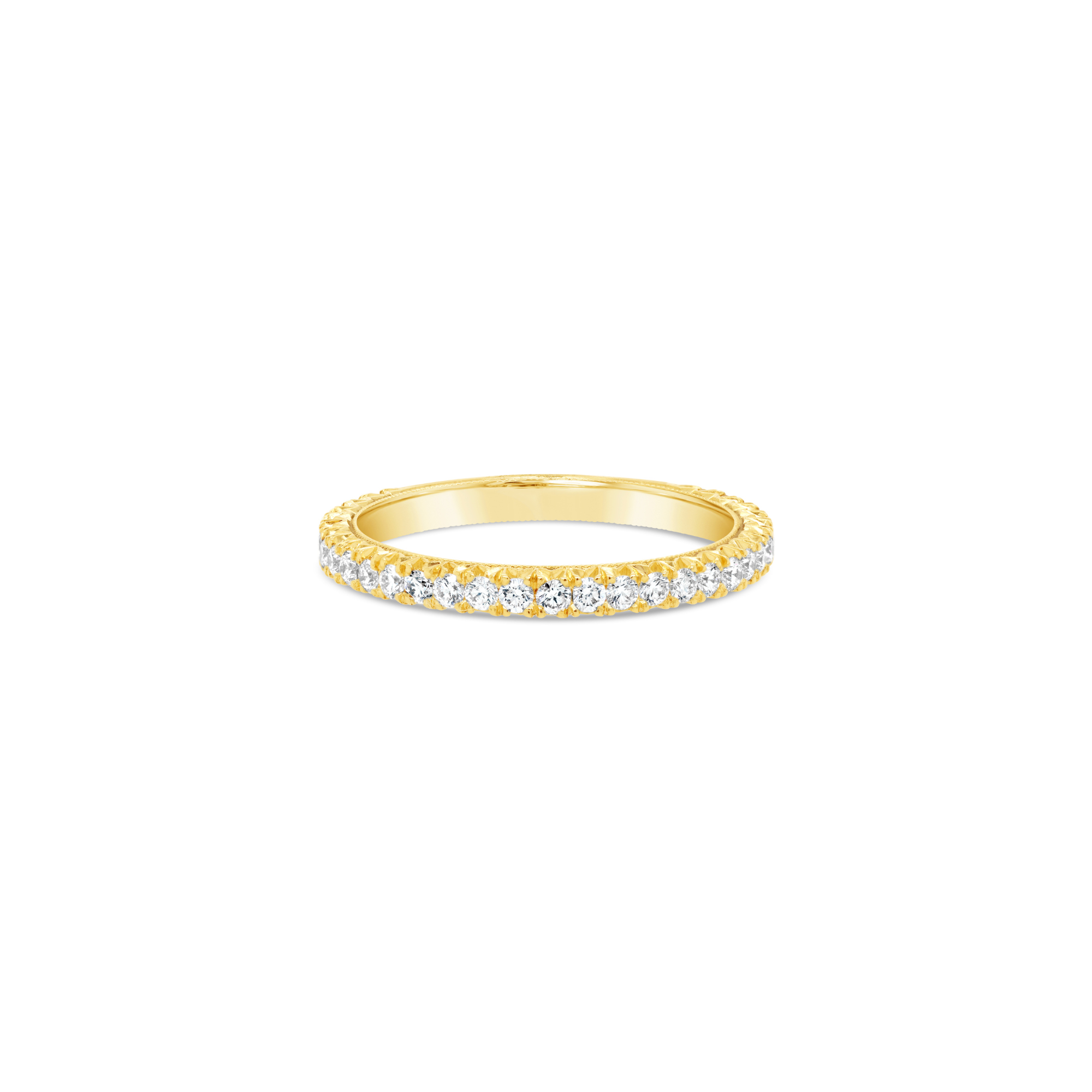 Round Brilliant Cut Diamond Wedding Ring Yellow Gold