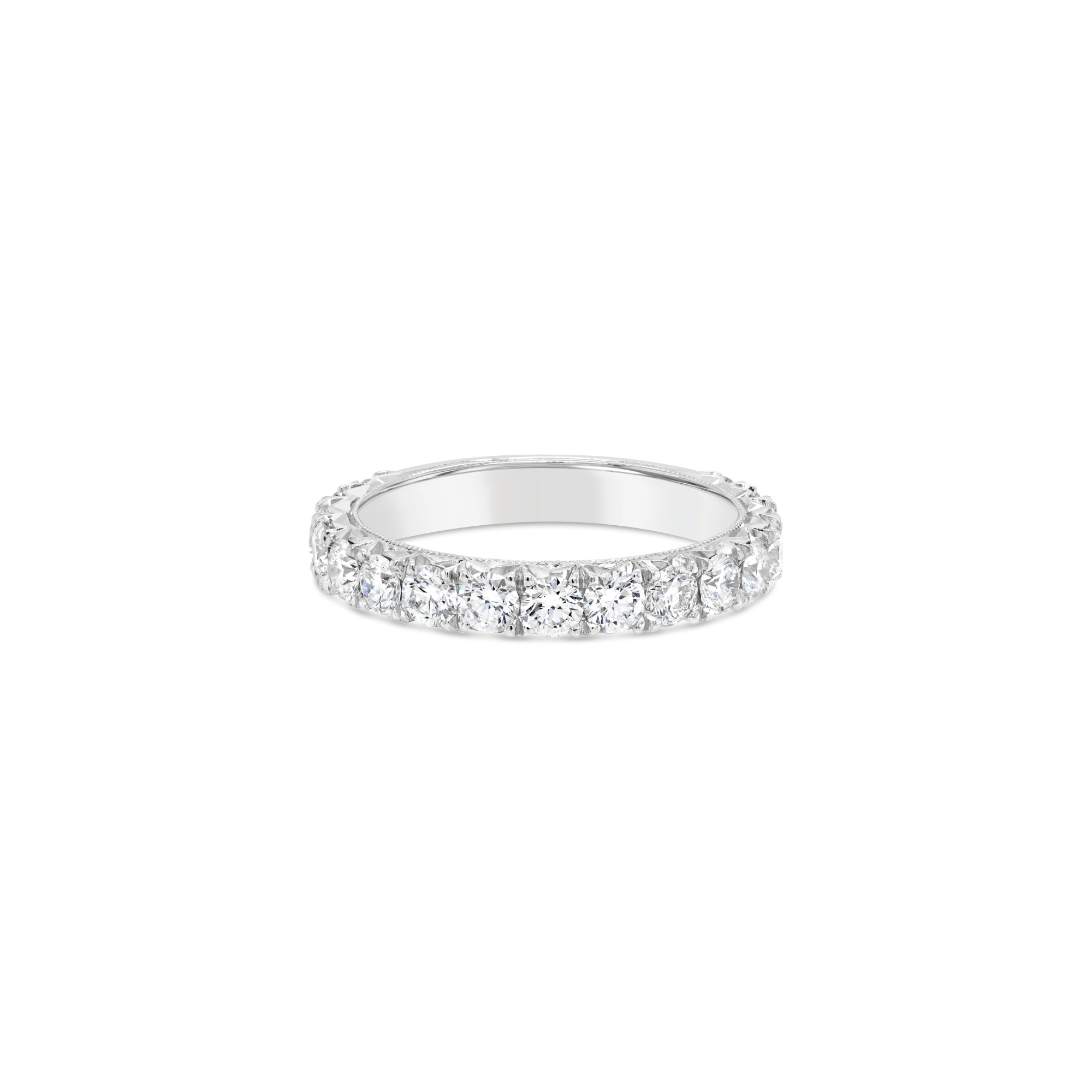 Round Brilliant Cut Diamond Wedding Ring White Gold