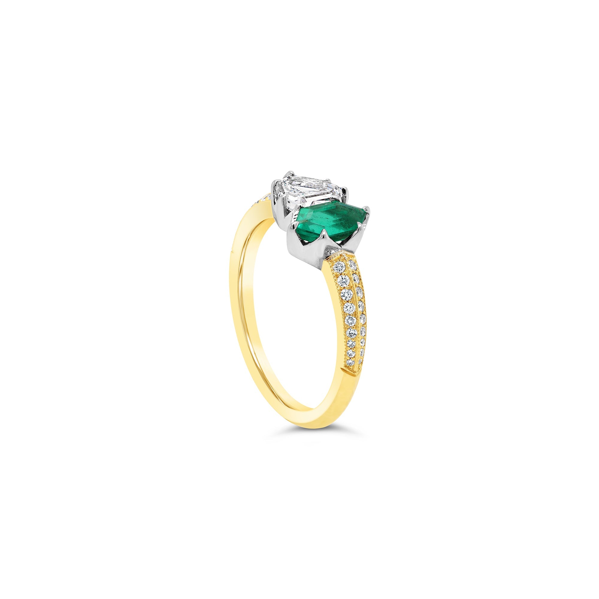 Emerald & Diamond Toi et Moi Dress Ring