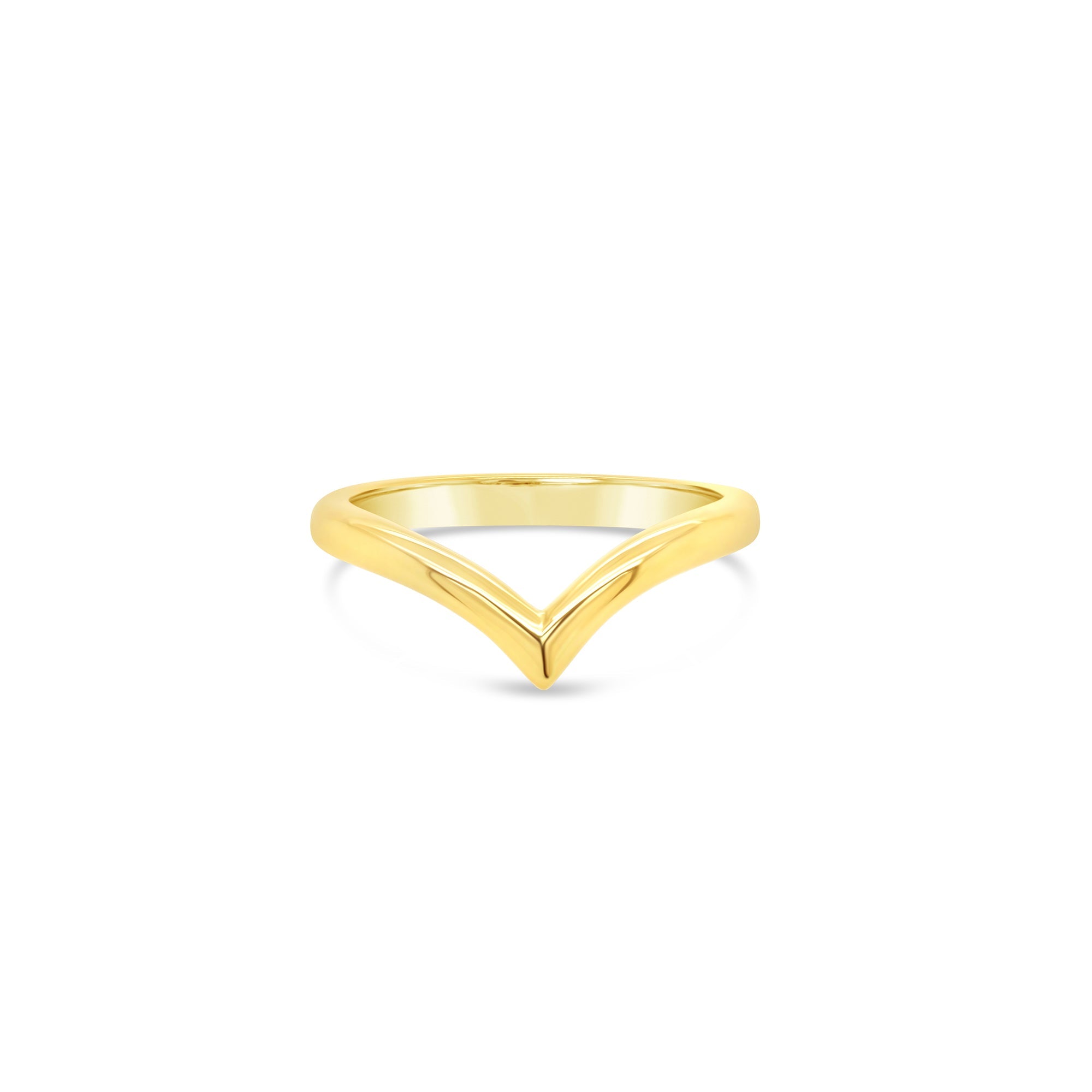 V-shaped wedding ring yellow gold