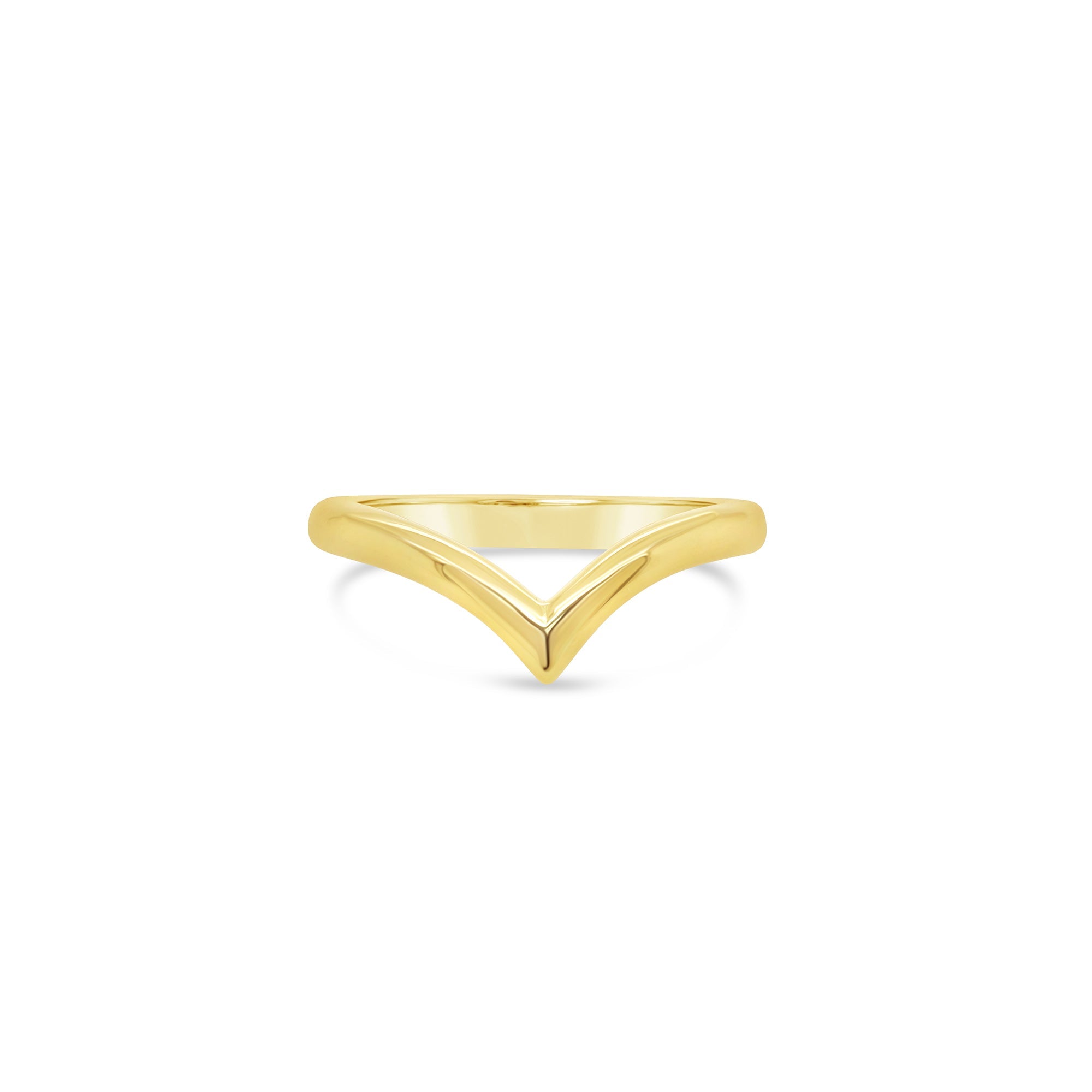 V-shaped wedding ring yellow gold