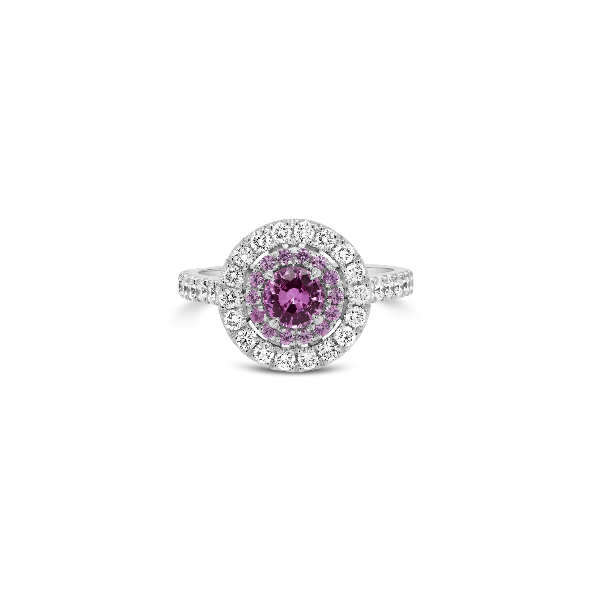 Pink Sapphire & Diamond Engagement Ring