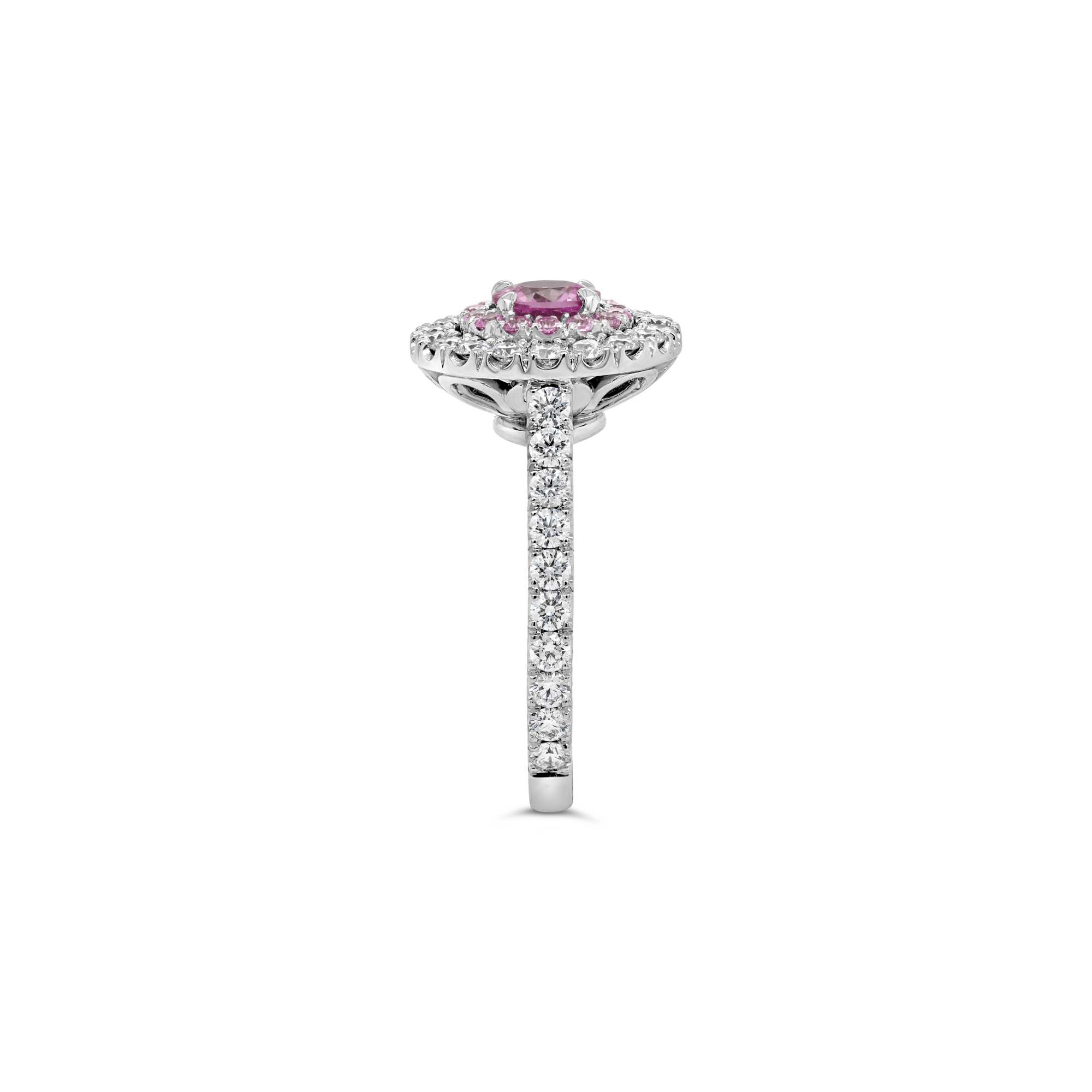 Pink Sapphire & Diamond Engagement Ring