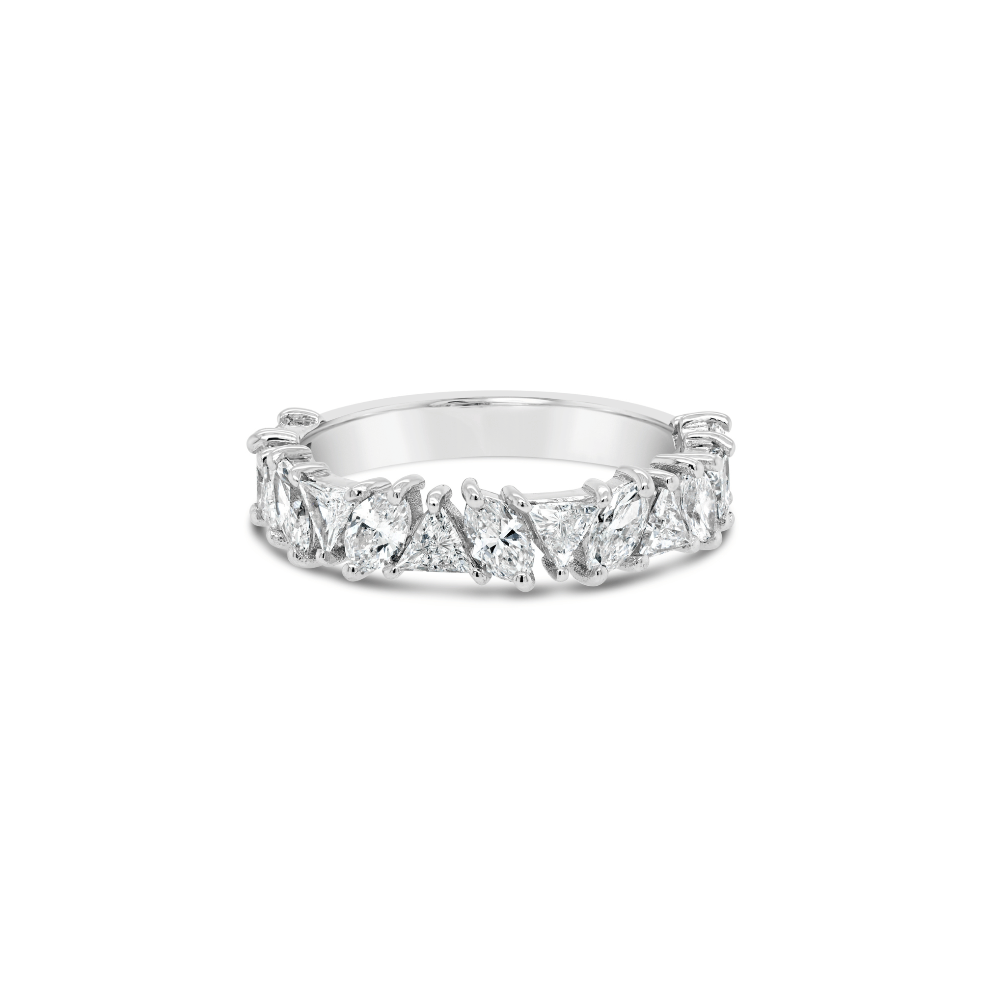 Mixed cut diamond wedding ring