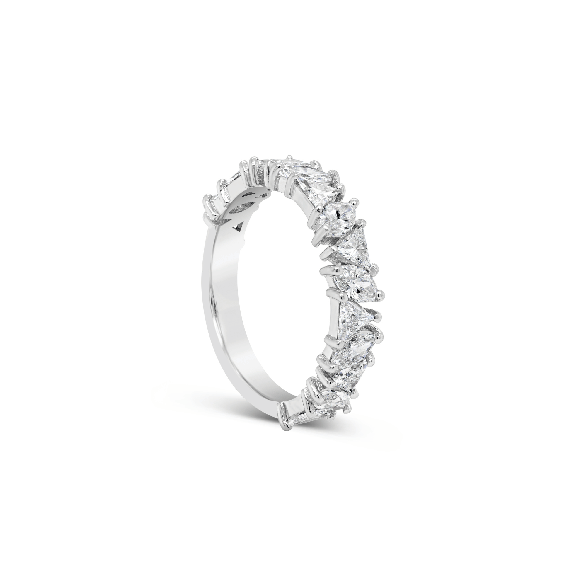 Mixed cut diamond wedding ring
