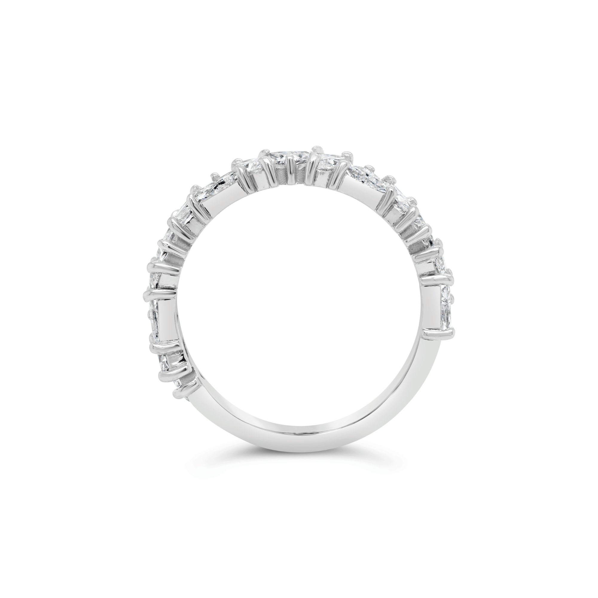 Mixed cut diamond wedding ring