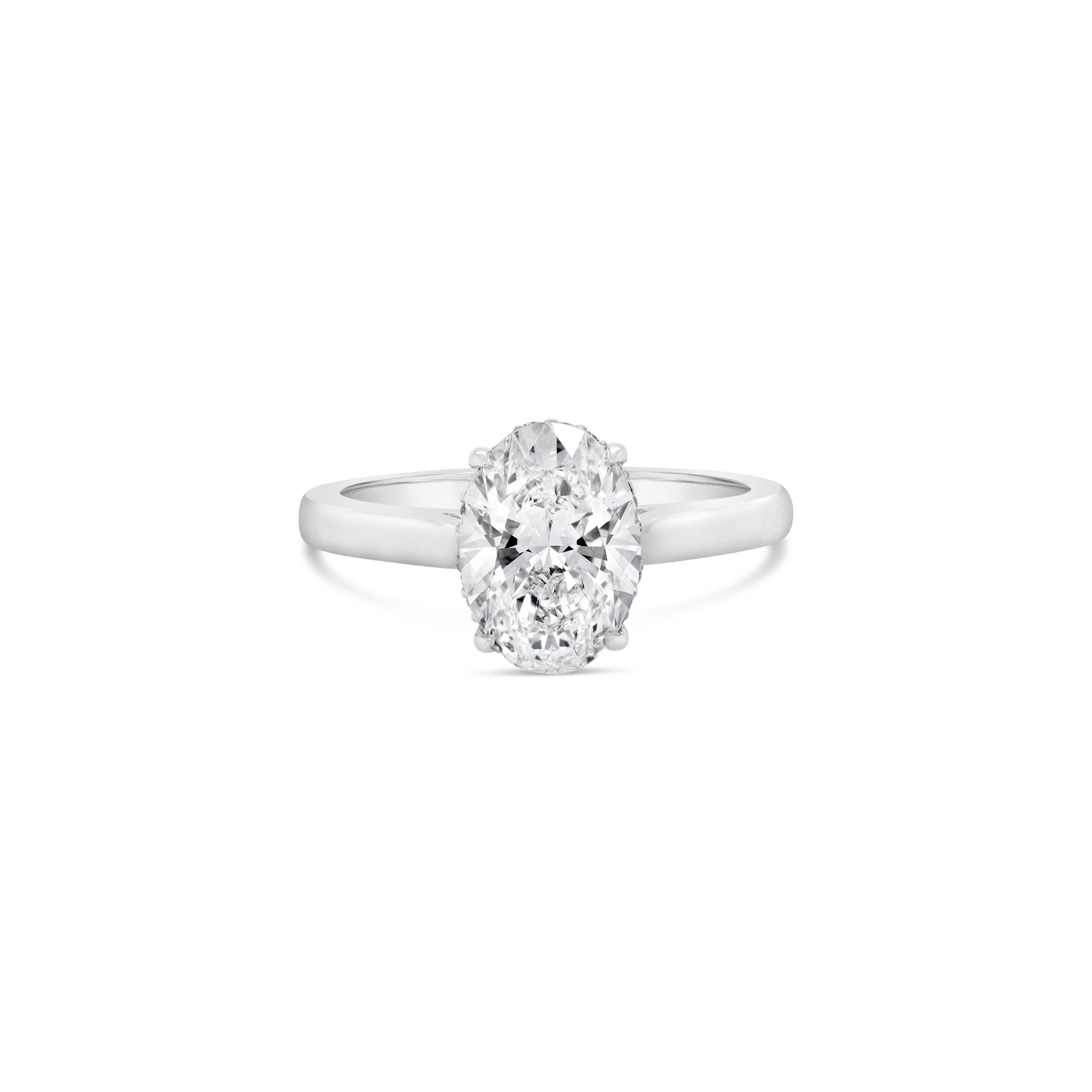 2ct oval cut lab grown diamond engagement ring white gold